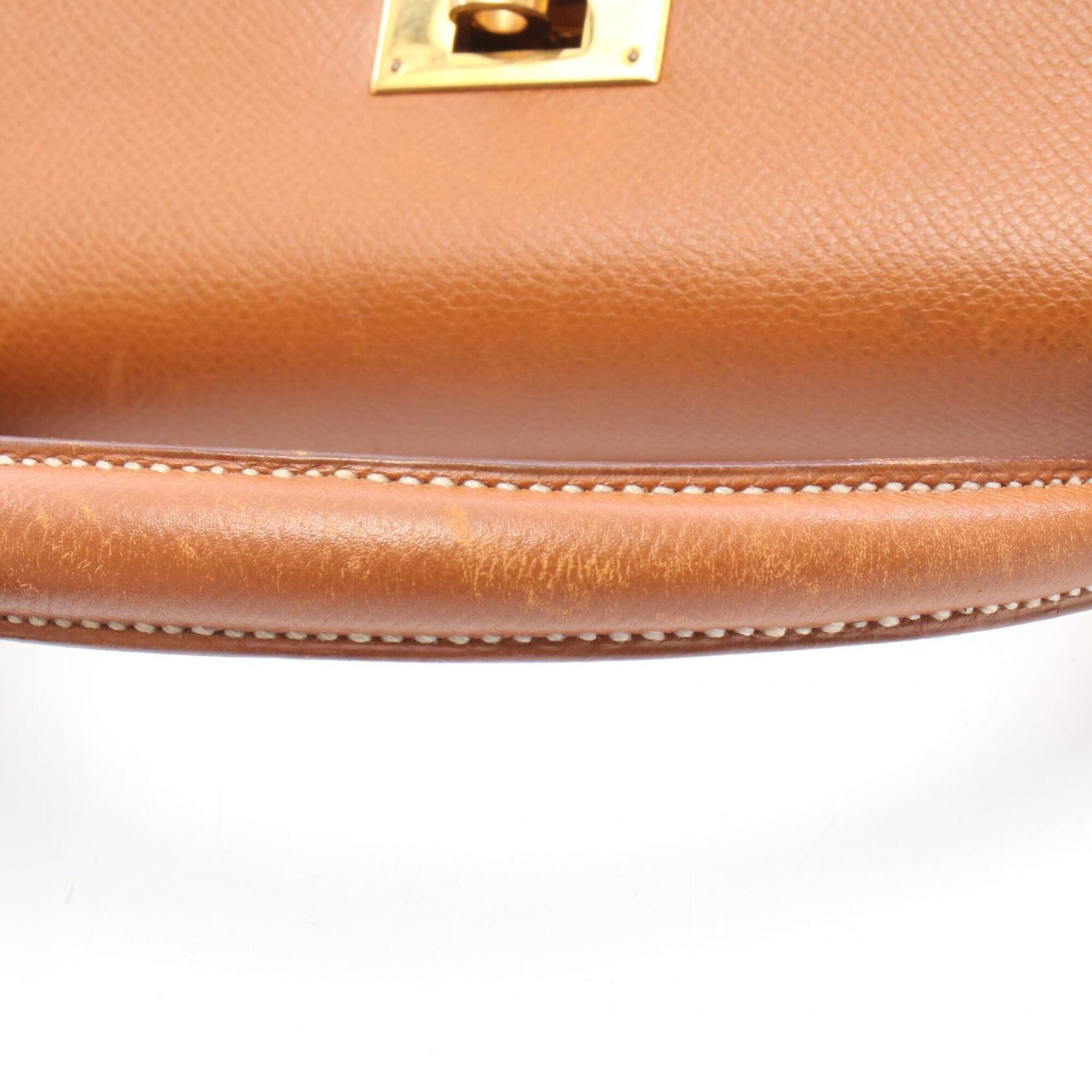 Hermes Brown Courchevel Leather Handbag (Pre-Owned)