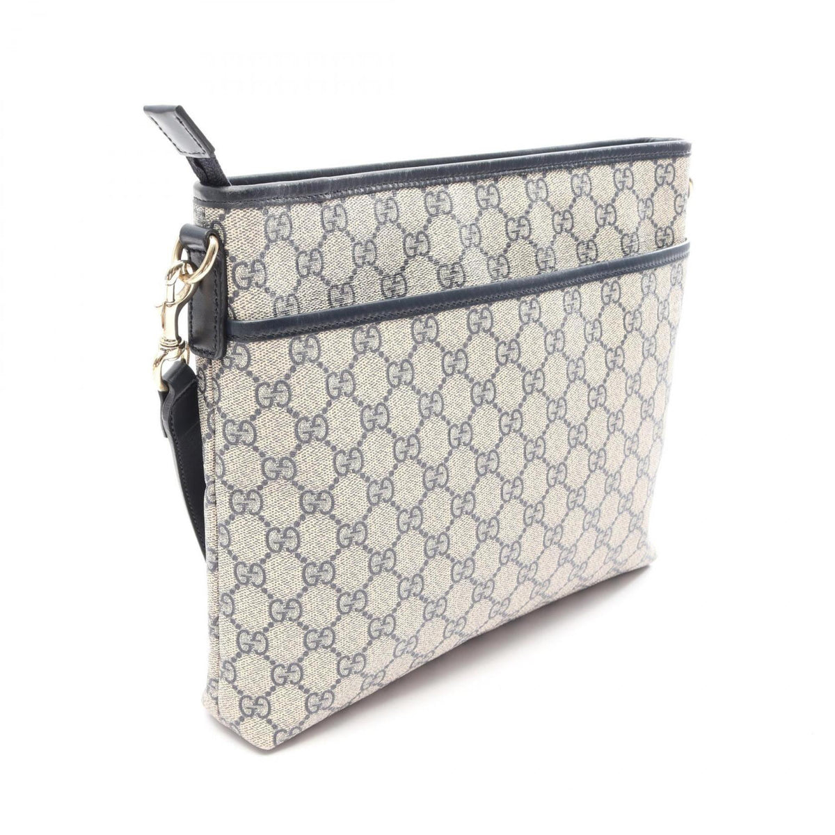 Gucci Beige Navy Pvc Leather Handbag Shoulder Bag (Pre-Owned)