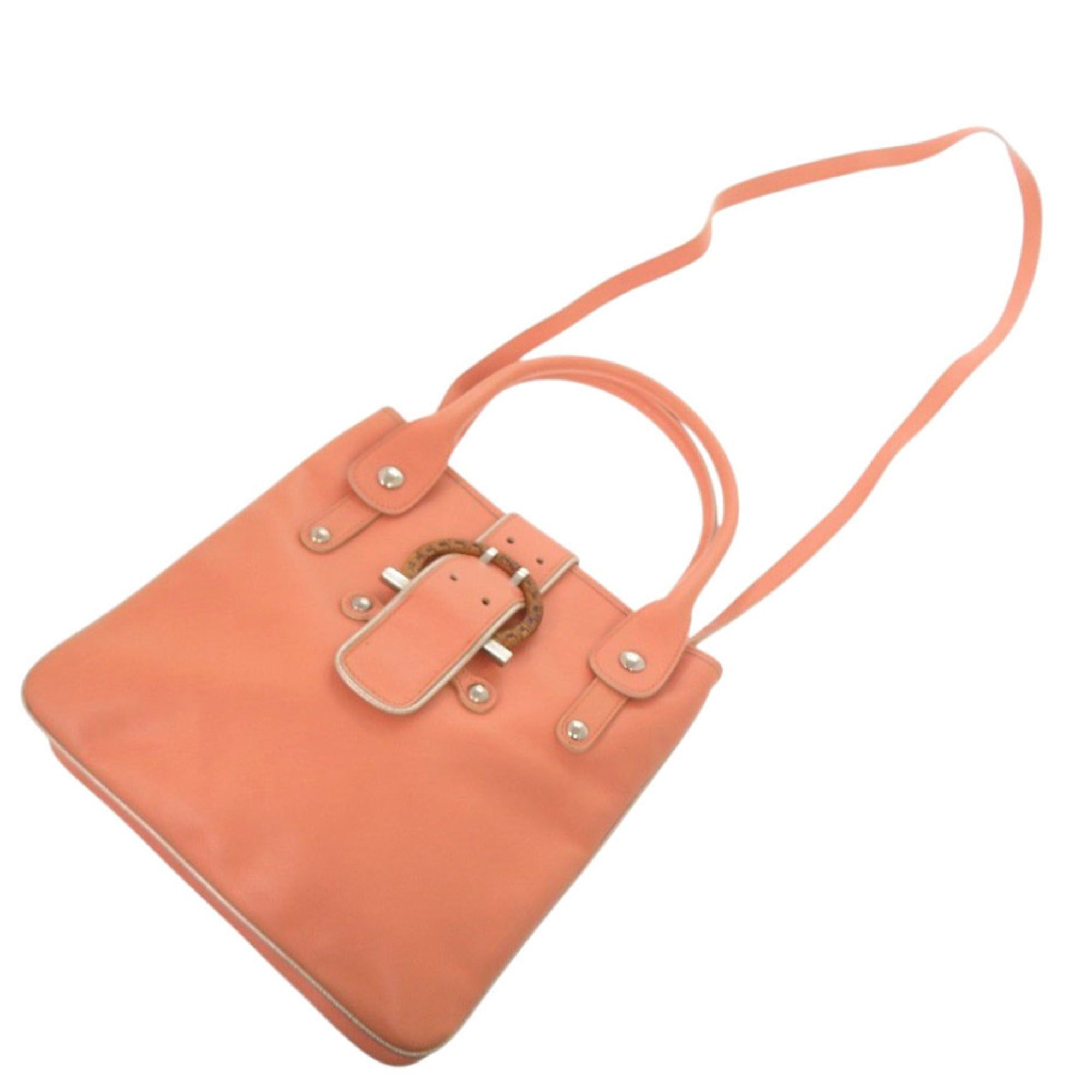 Salvatore Ferragamo Pink Leather Handbag Shoulder Bag (Pre-Owned)