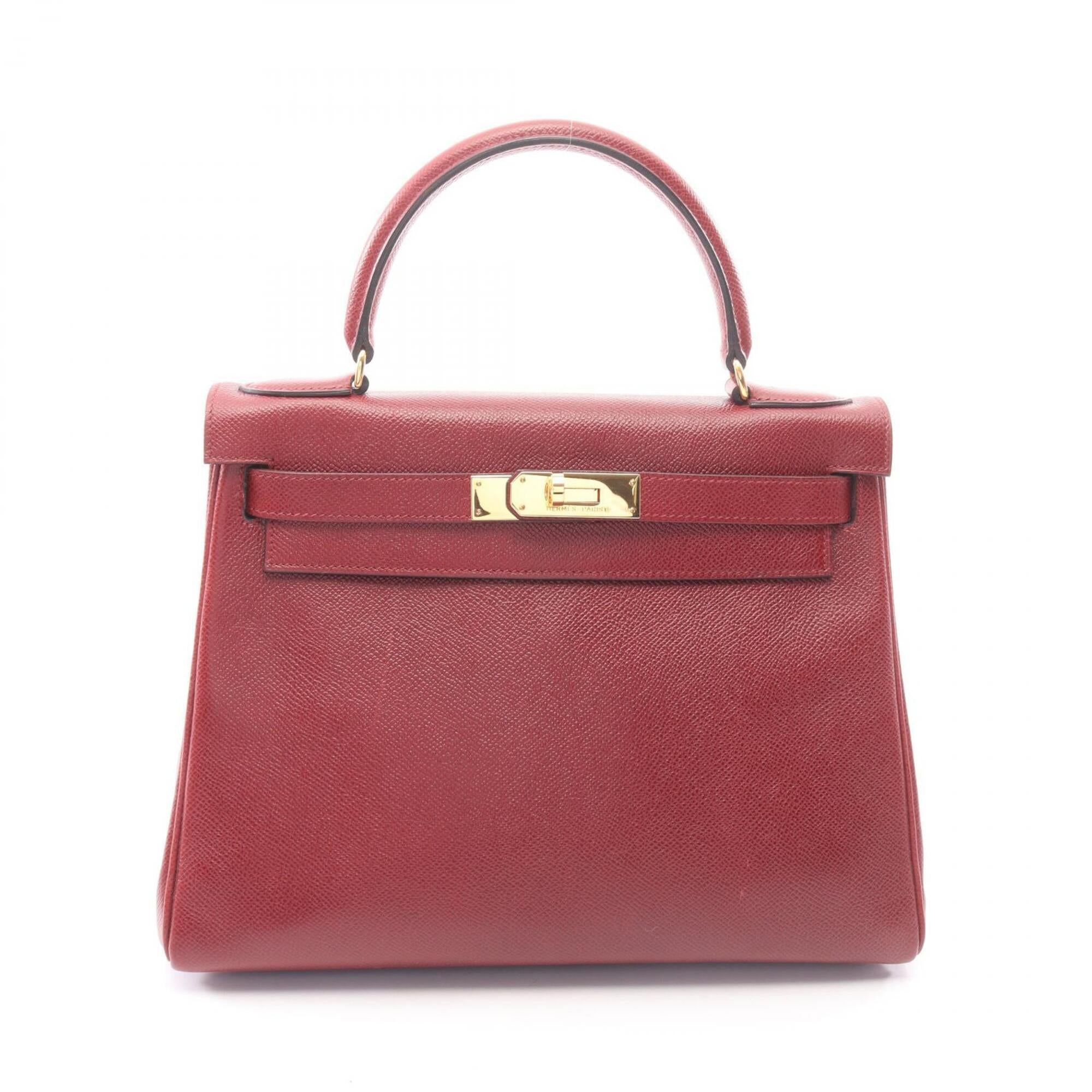 Hermes Bordeaux Courchevel Leather Handbag (Pre-Owned)