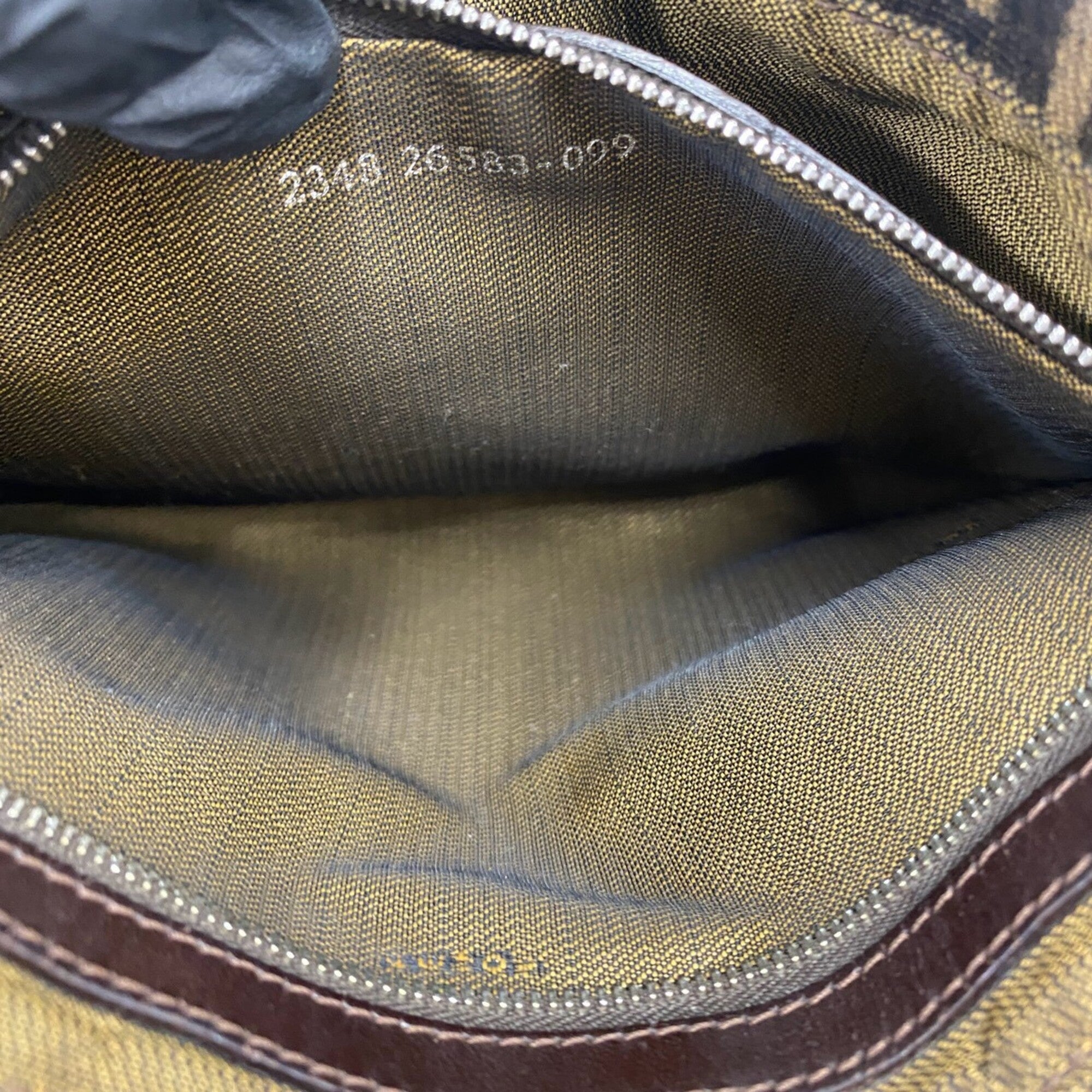 Fendi Brown Canvas Leather Handbag Shoulder Bag (Pre-Owned)