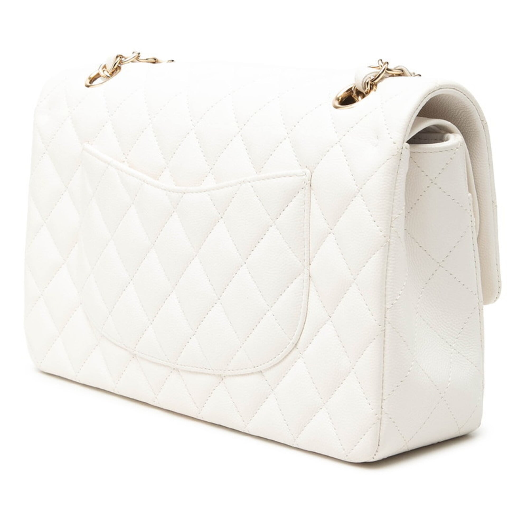 Chanel White Grained Calfskin Shoulder Bag (Pre-Owned)
