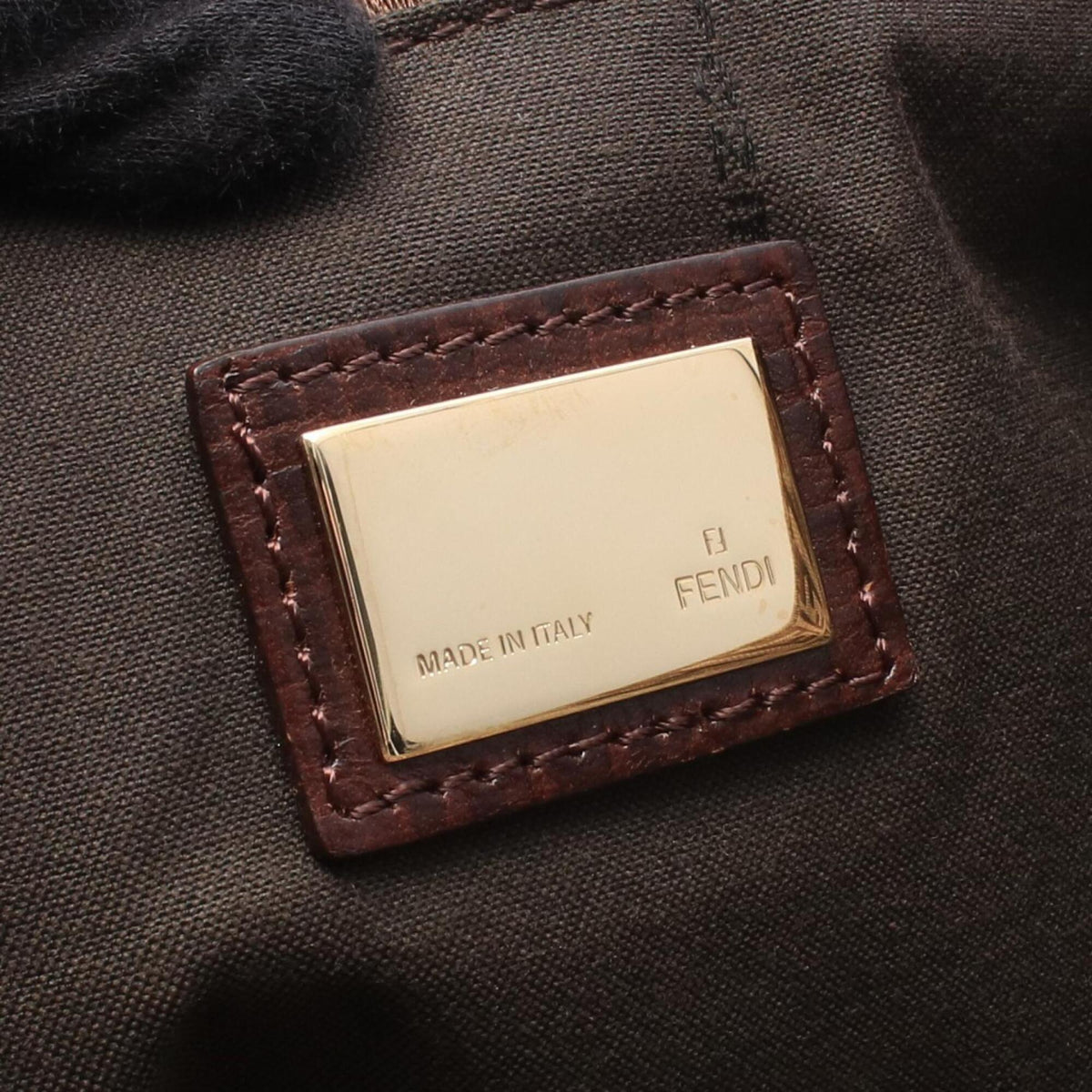 Fendi Beige Brown Canvas Leather Handbag Tote Bag (Pre-Owned)