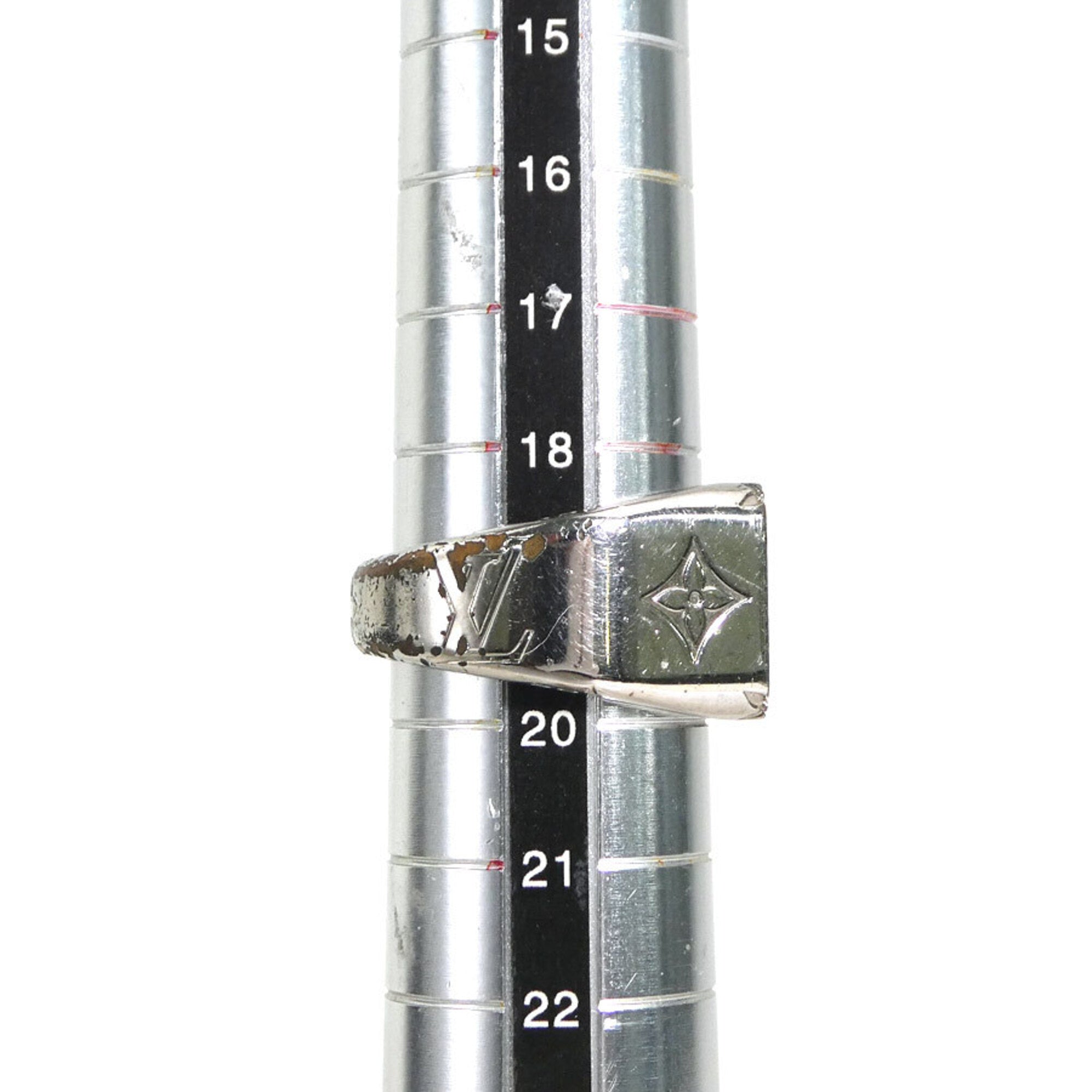 Louis Vuitton Silver Metal Band Ring (Pre-Owned)