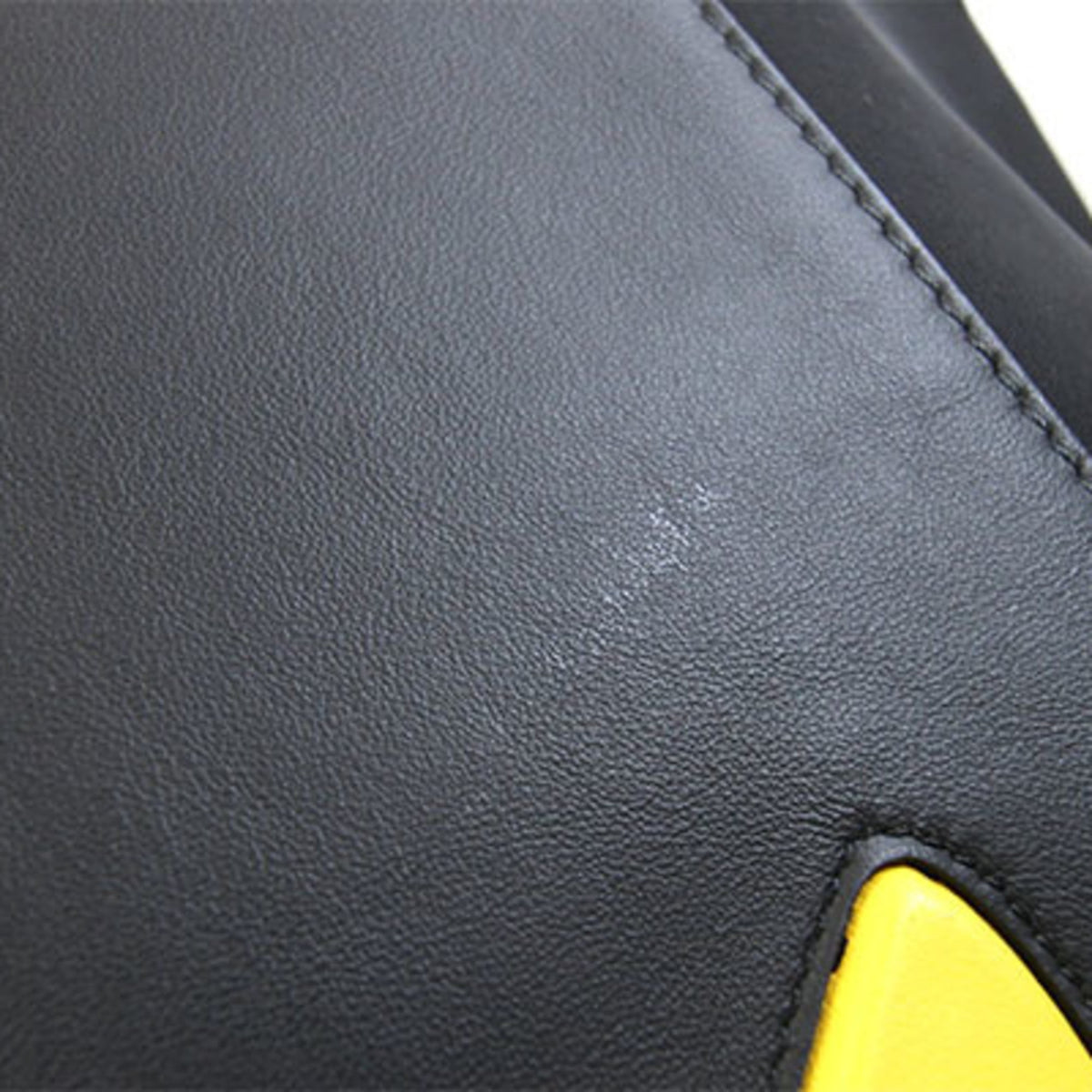 Fendi Black Nylon Leather Handbag Tote Bag (Pre-Owned)