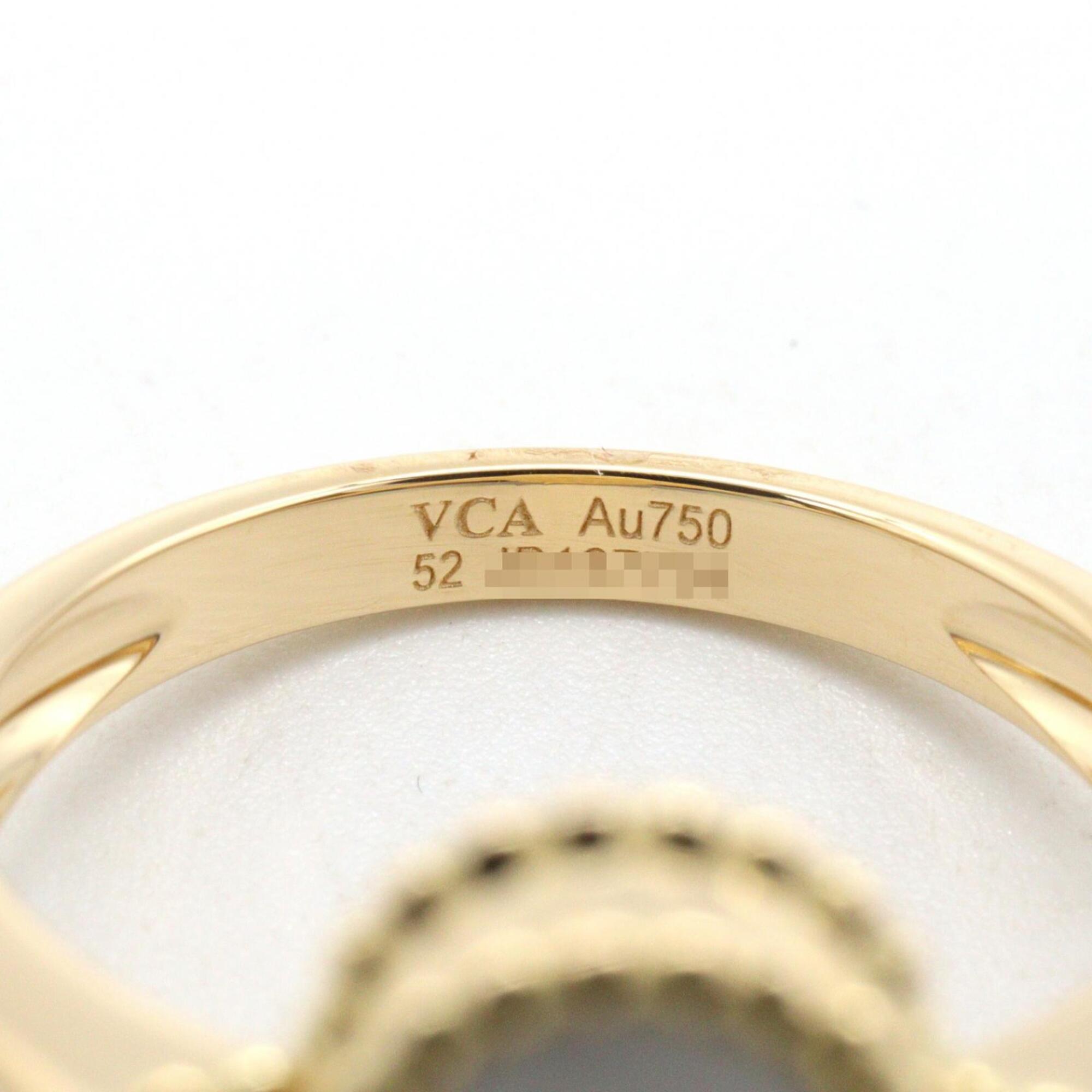 Van Cleef & Arpels Gold Clear White Yellow Gold (18K) Band Ring (Pre-Owned)