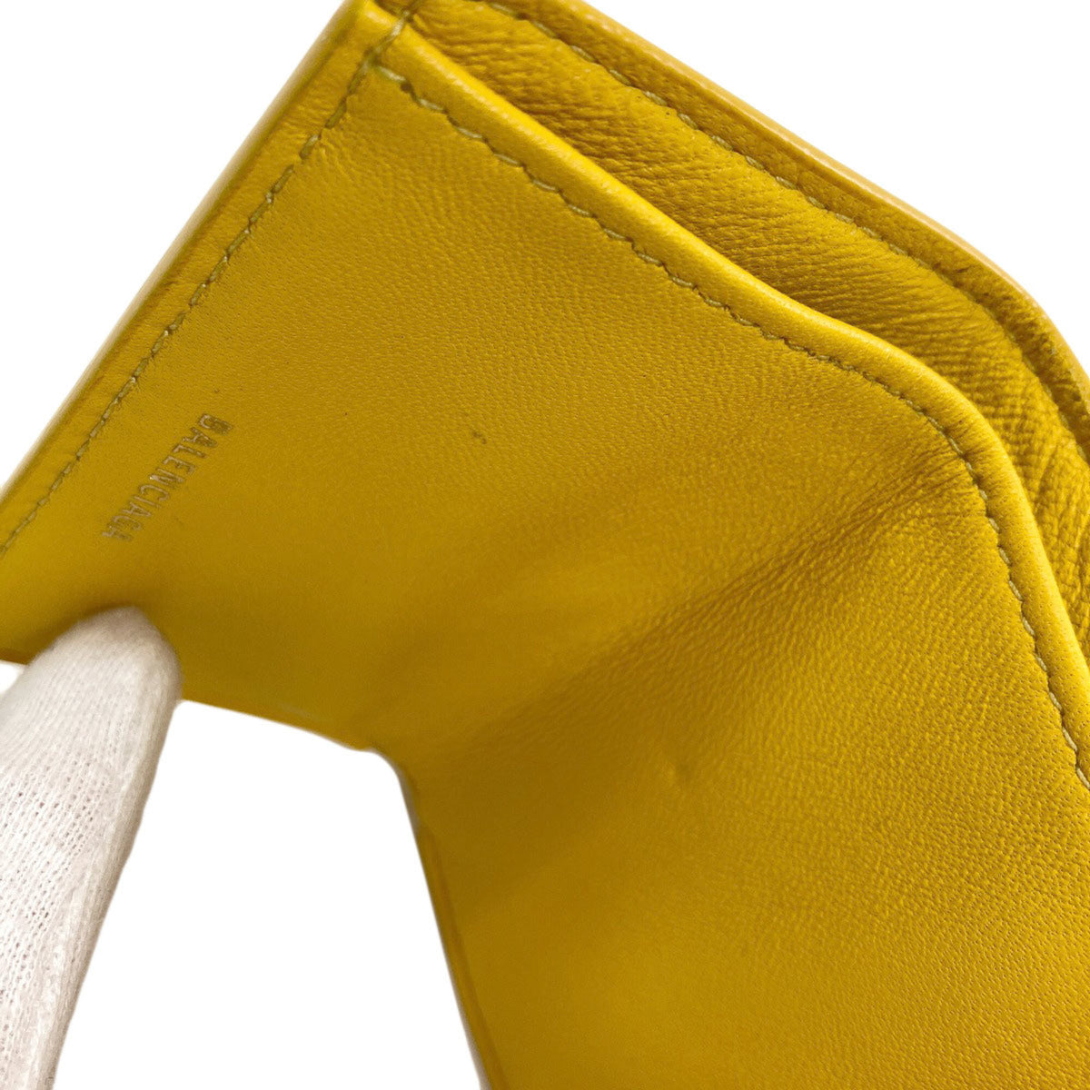 Balenciaga Yellow Leather Wallet (Tri-Fold) (Pre-Owned)