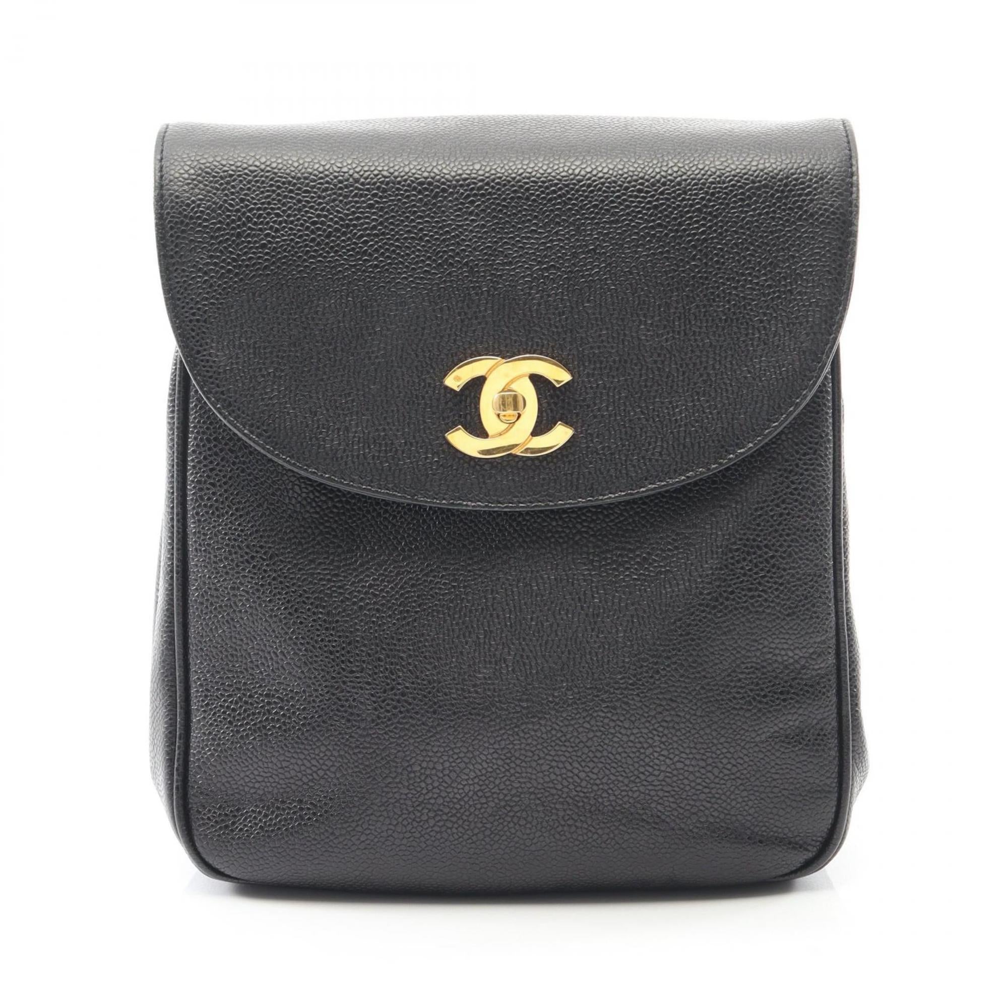 Chanel Black Grained Calfskin Backpack (Pre-Owned)