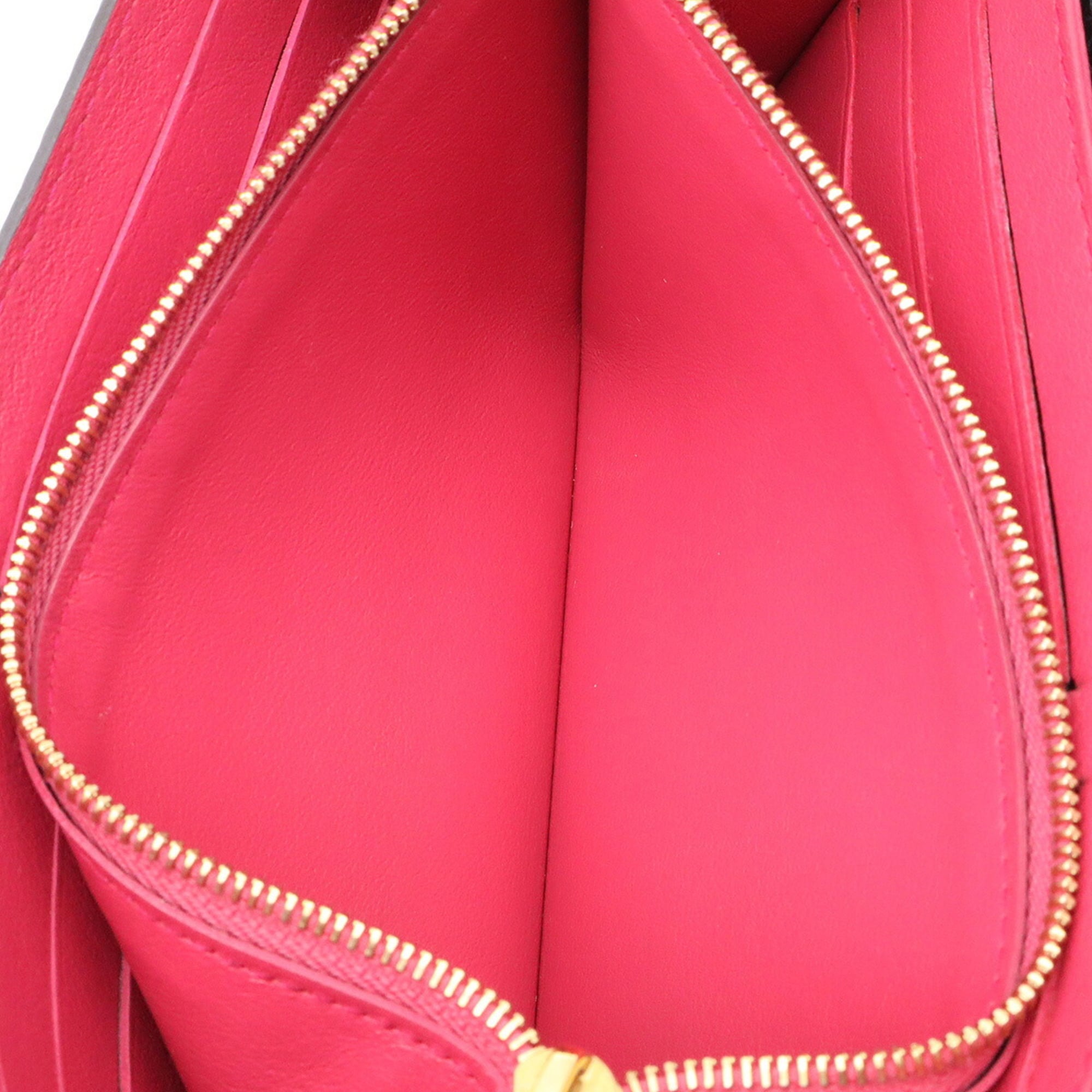 Louis Vuitton Black Fuchsia Noir Leather Long Wallet (Bi-Fold) (Pre-Owned)