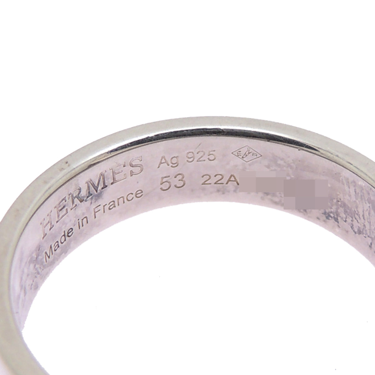 Hermes Silver 925 Band Ring (Pre-Owned)