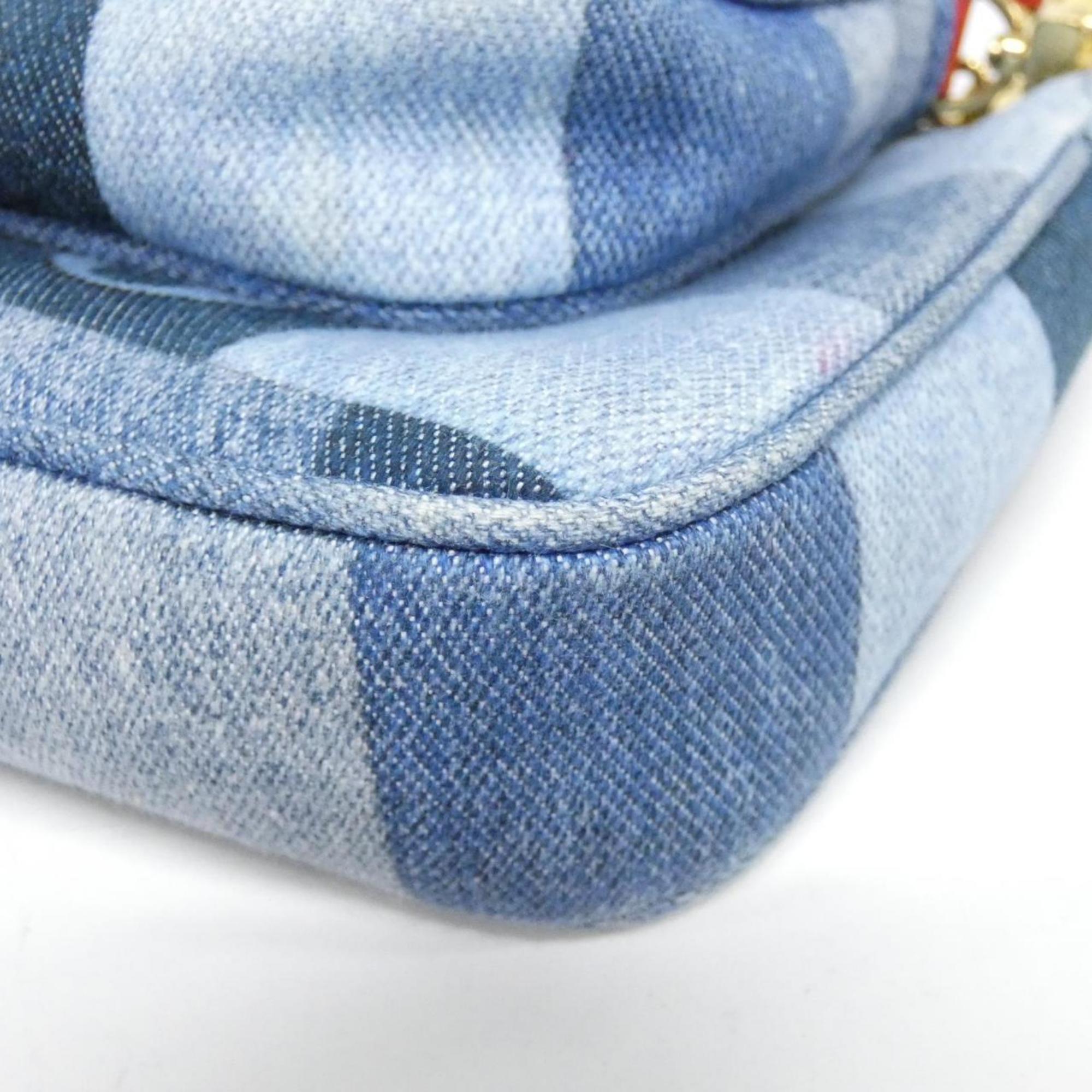 Louis Vuitton Monogram Denim Rouge Canvas Pochette Shoulder Bag (Pre-Owned)