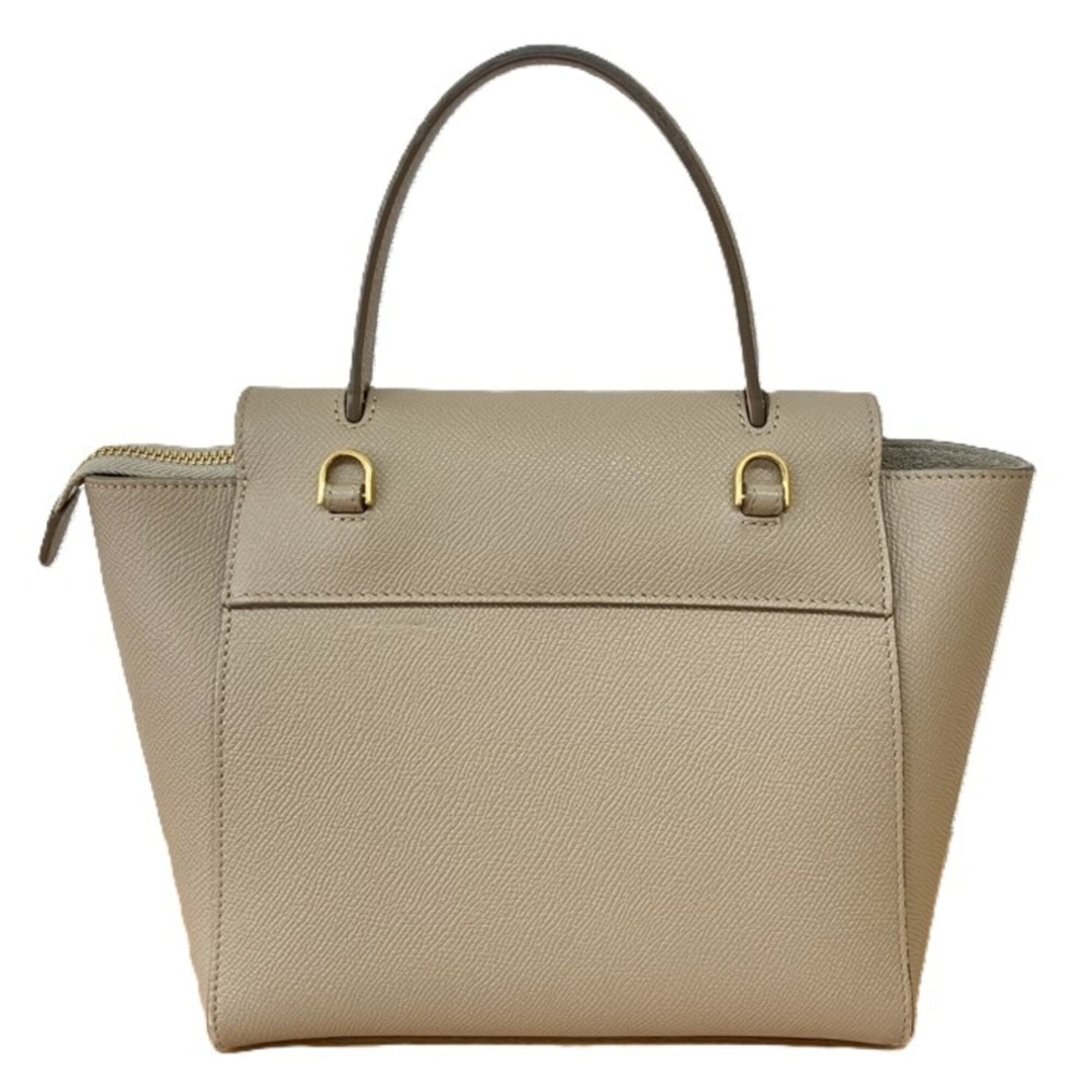 Celine Beige Leather Handbag Shoulder Bag (Pre-Owned)