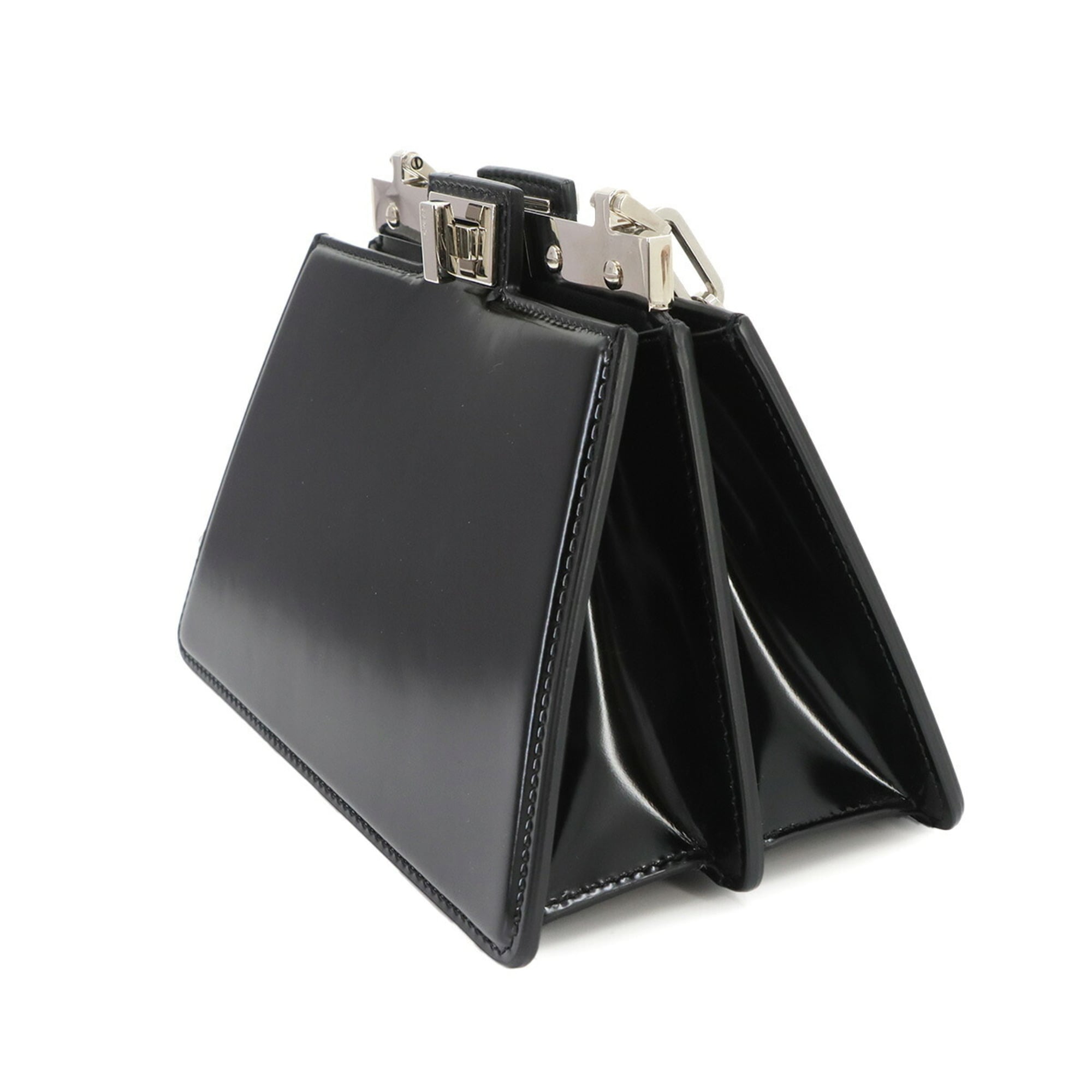 Fendi Peekaboo Black Leather Handbag Shoulder Bag (Pre-Owned)