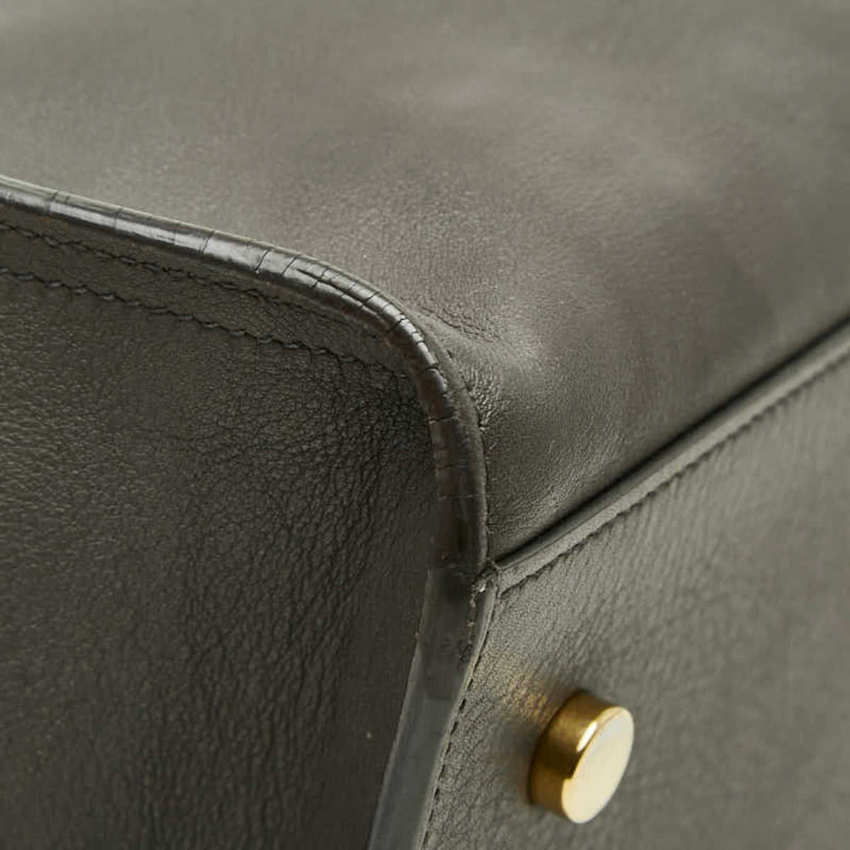 Saint Laurent Dark Brown Leather Handbag Shoulder Bag (Pre-Owned)