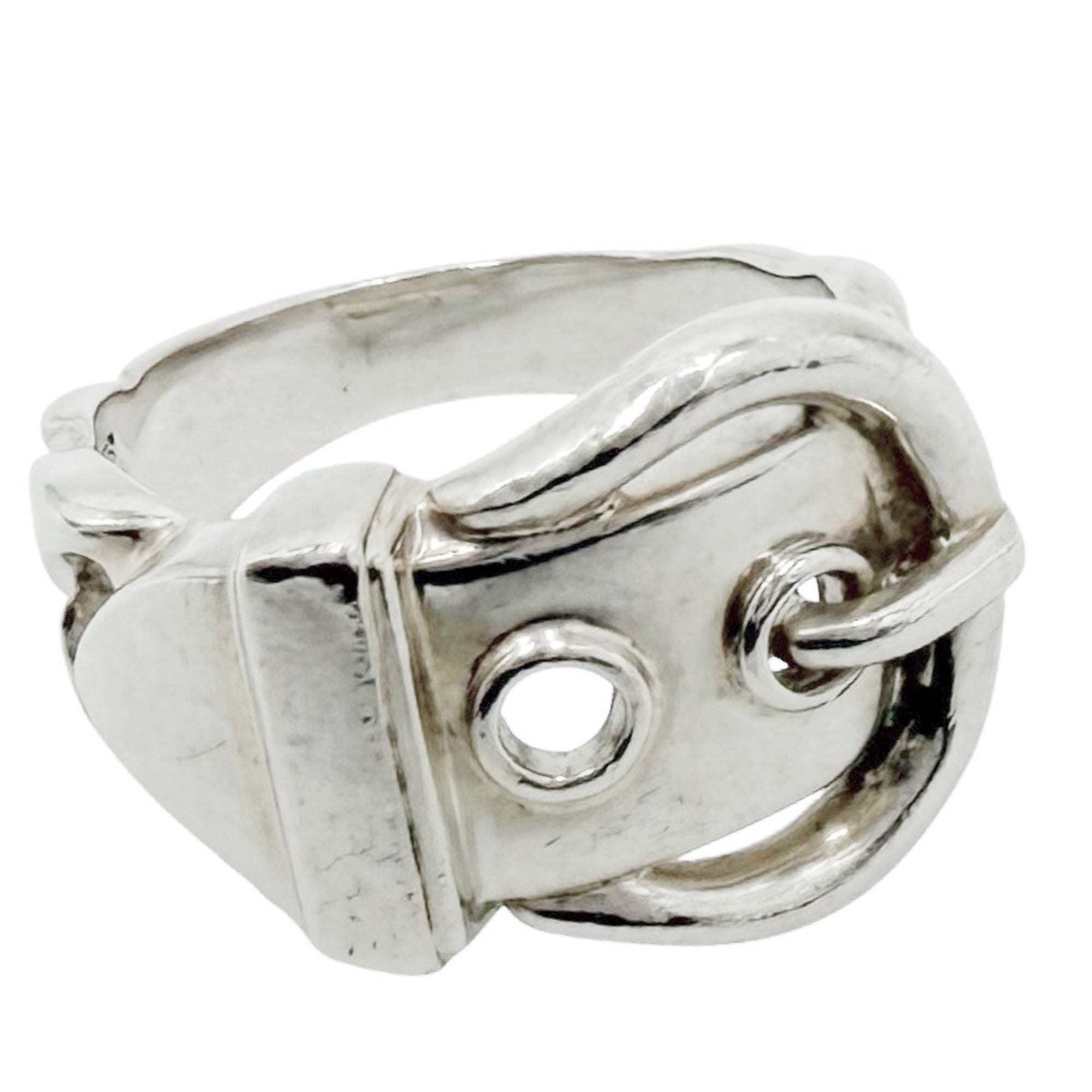 Hermes Silver 925 Band Ring (Pre-Owned)