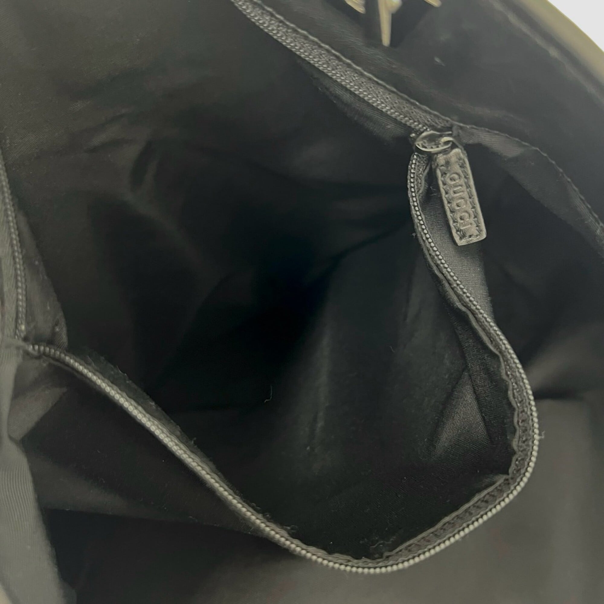 Gucci Black Canvas Leather Tote Bag (Pre-Owned)