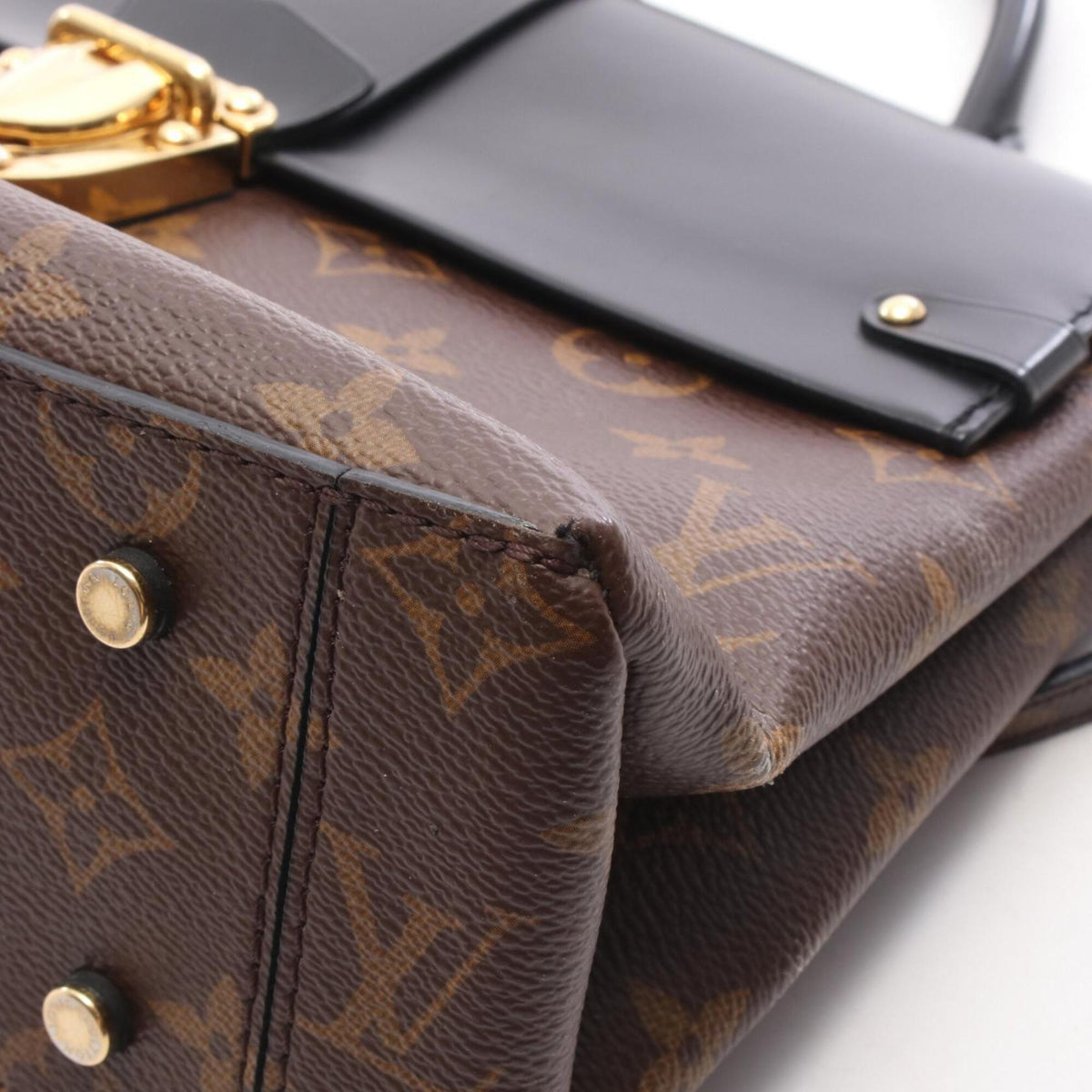 Louis Vuitton Black Brown Noir Coated Canvas Leather Handbag (Pre-Owned)
