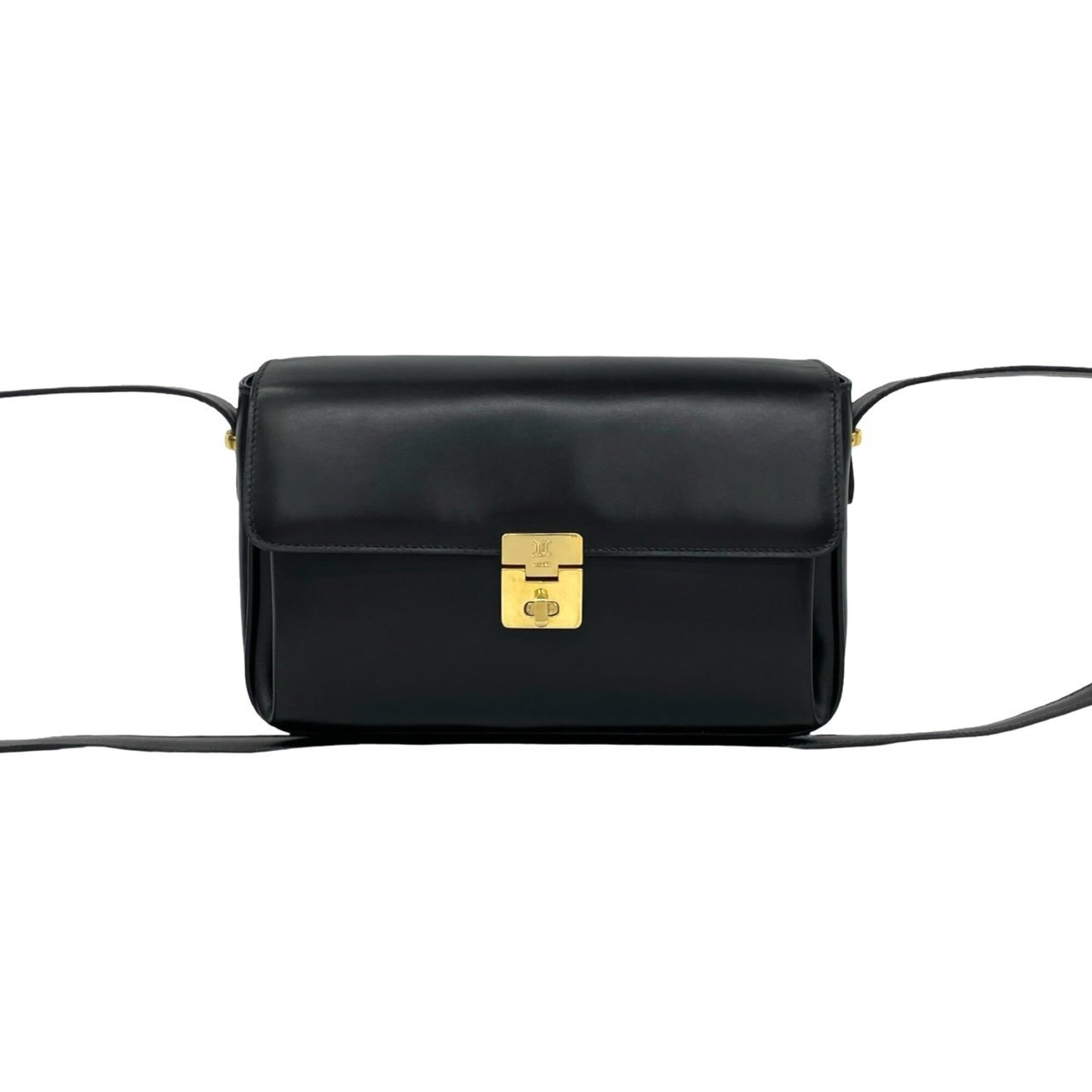 Celine Black Leather Pochette Shoulder Bag (Pre-Owned)