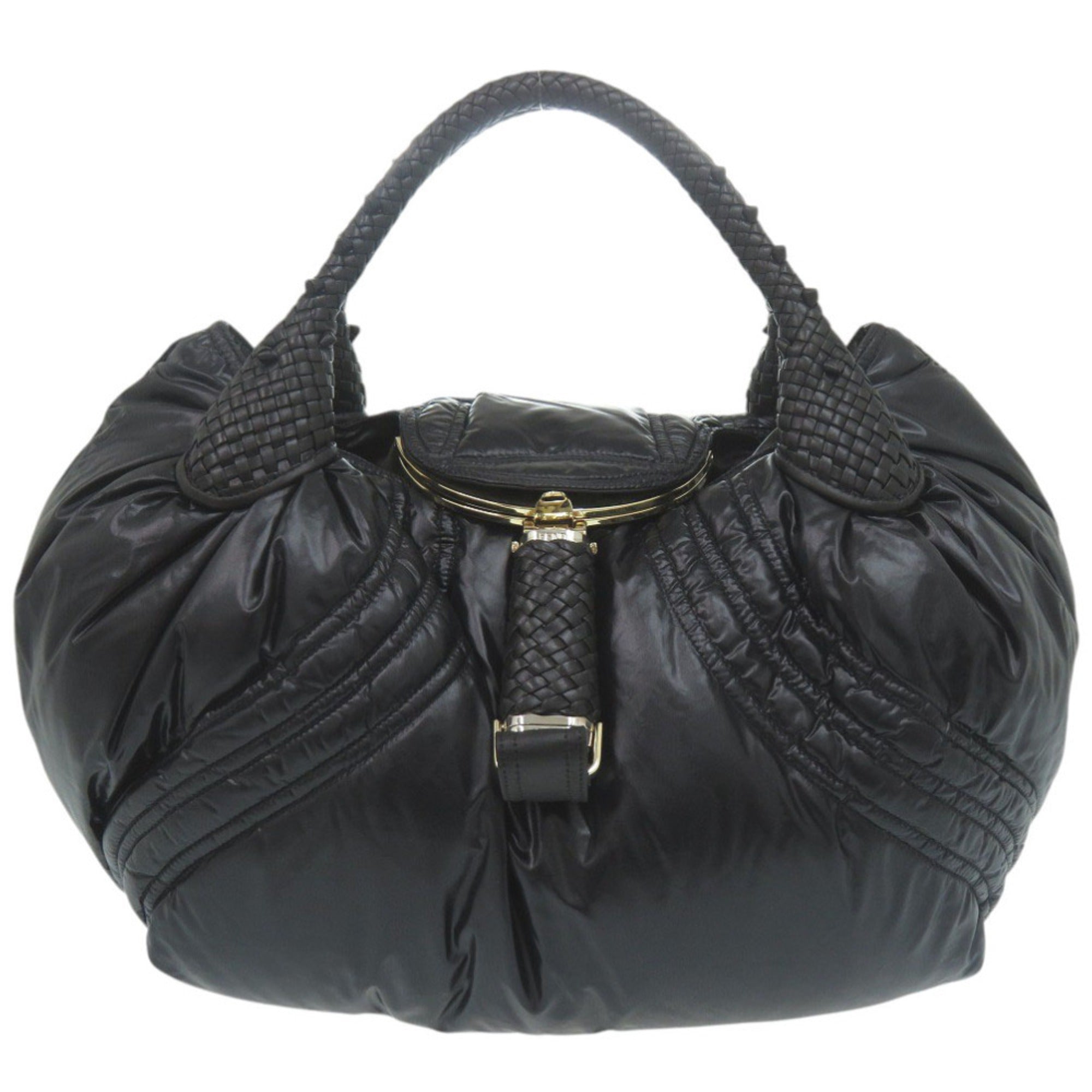 Fendi Black Nylon Leather Handbag (Pre-Owned)