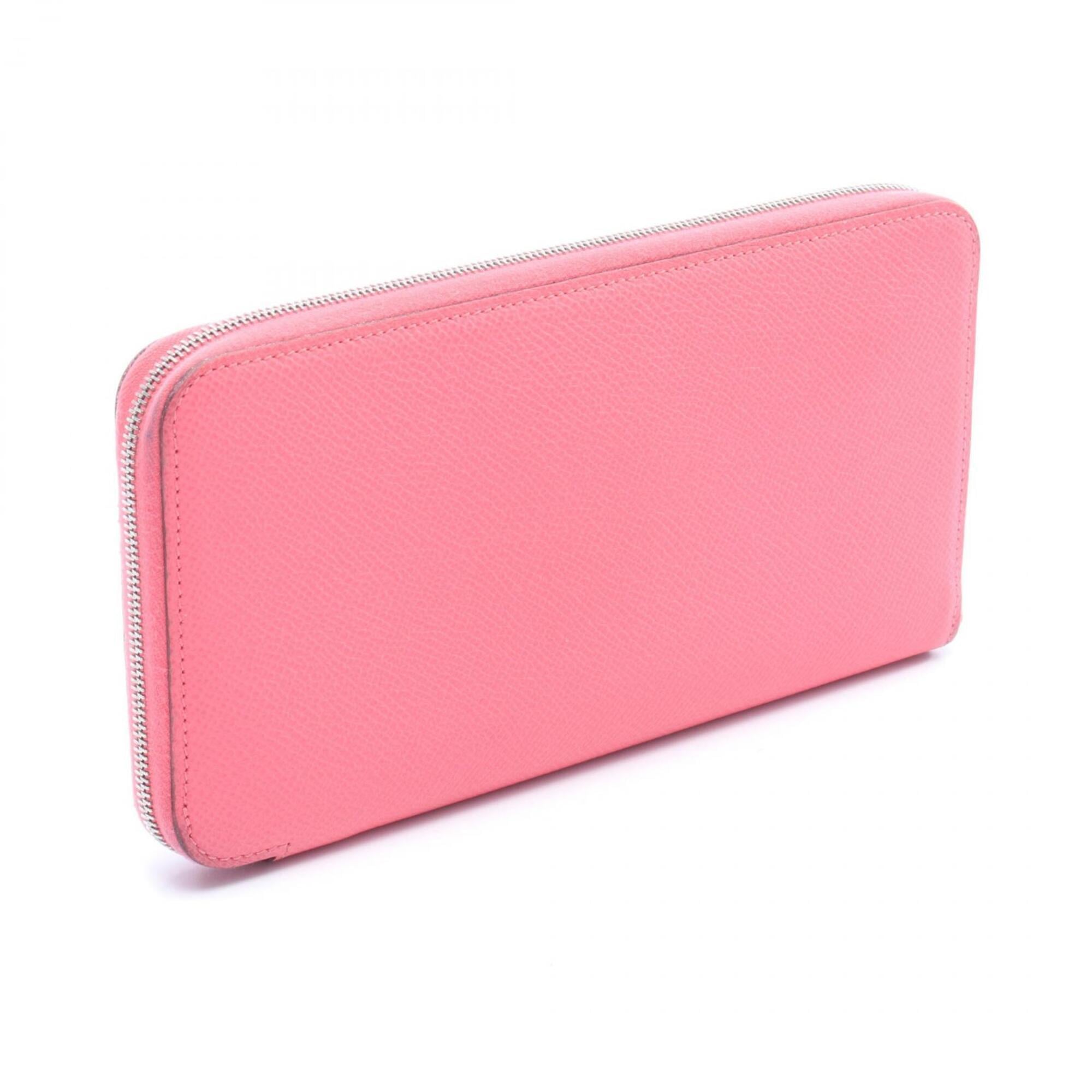 Hermes Pink Rose Azalee Epsom Leather Leather Long Wallet (Bi-Fold) (Pre-Owned)