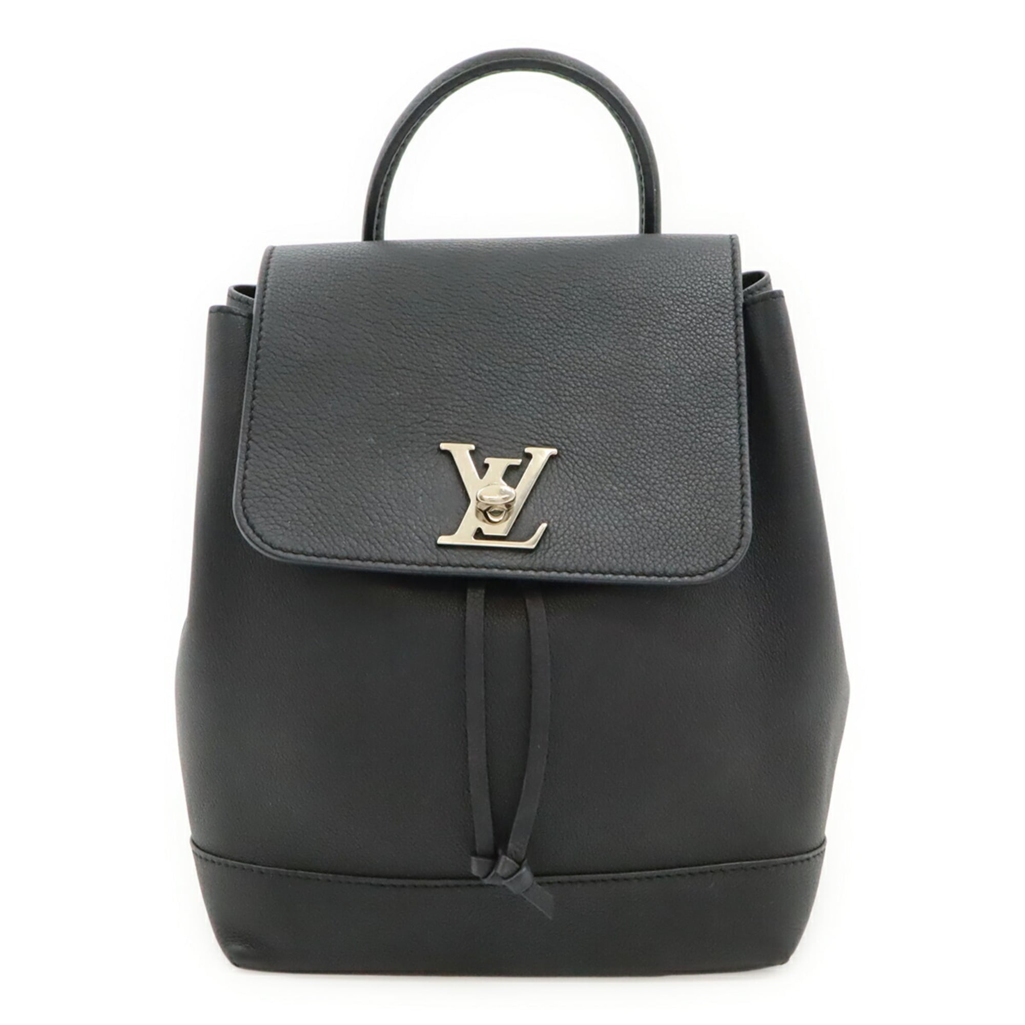 Louis Vuitton Noir Leather Backpack (Pre-Owned)