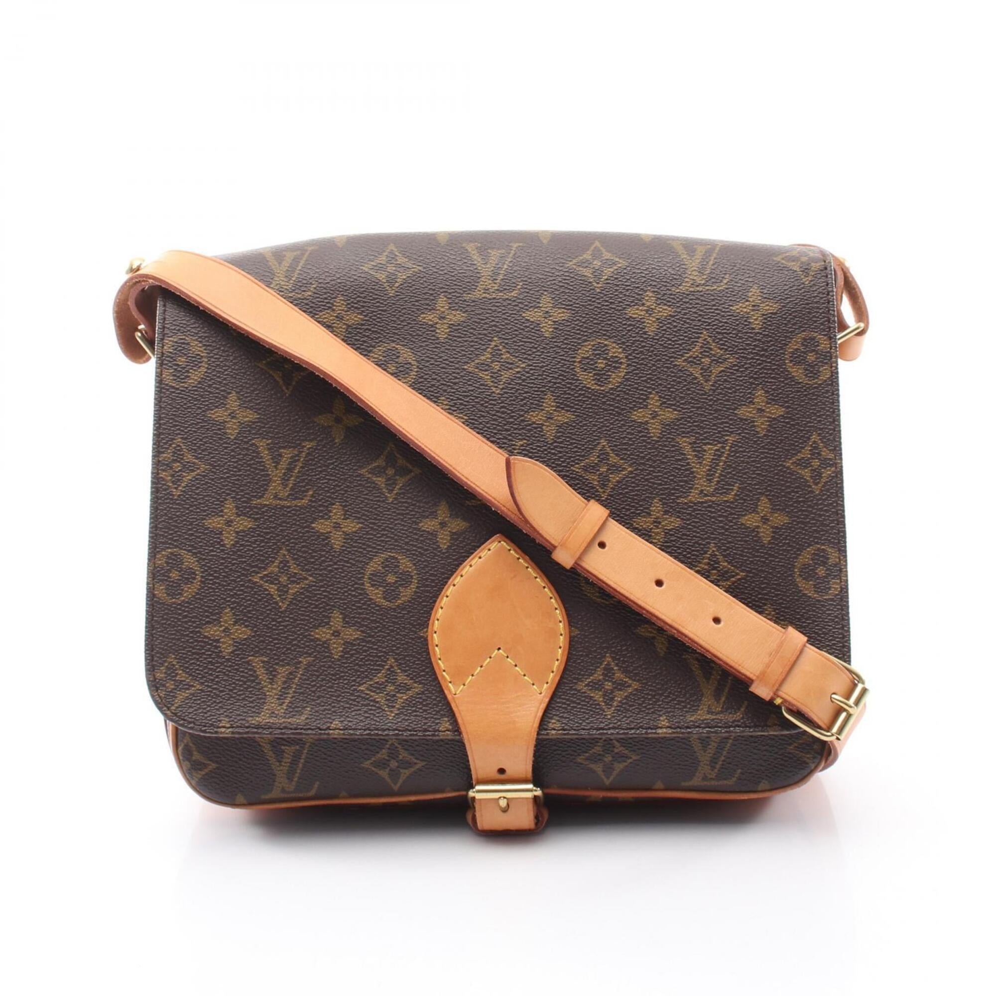 Louis Vuitton Brown Monogram Coated Canvas Leather Handbag Shoulder Bag (Pre-Owned)