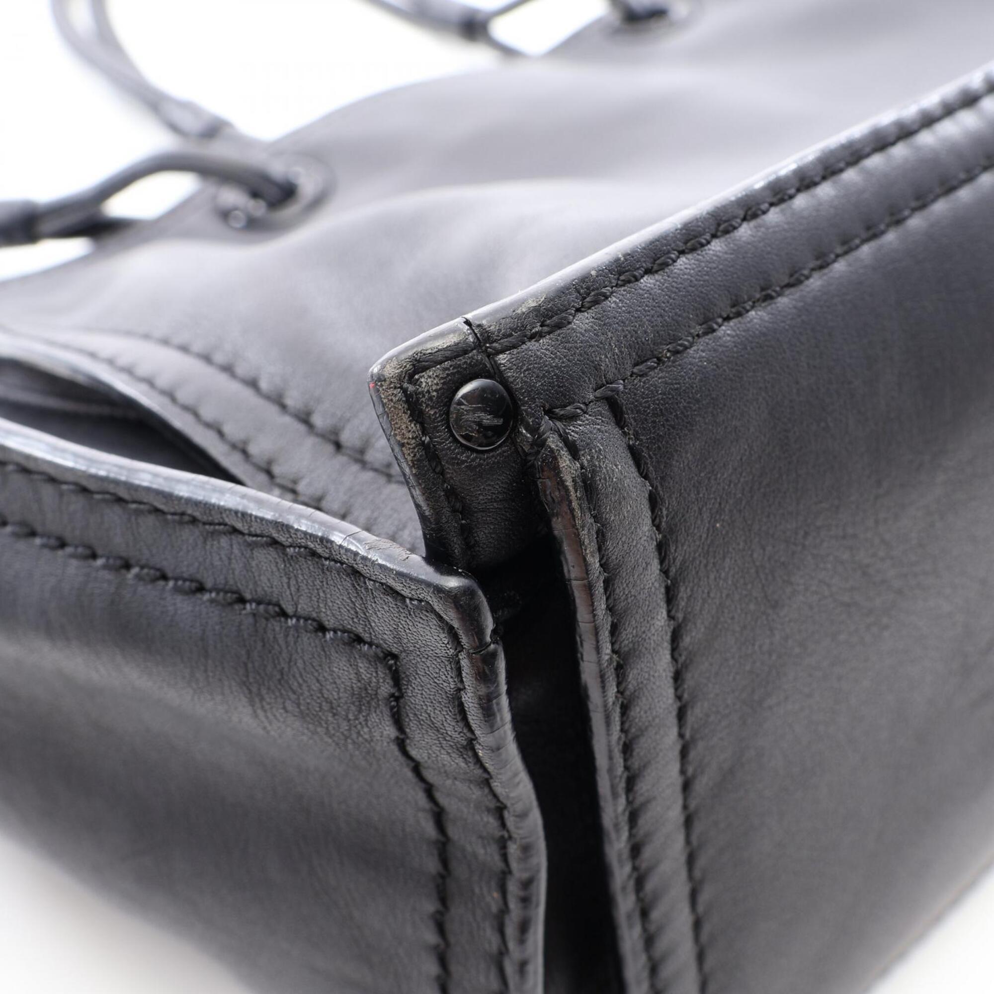 Loewe Black Leather Handbag Tote Bag (Pre-Owned)