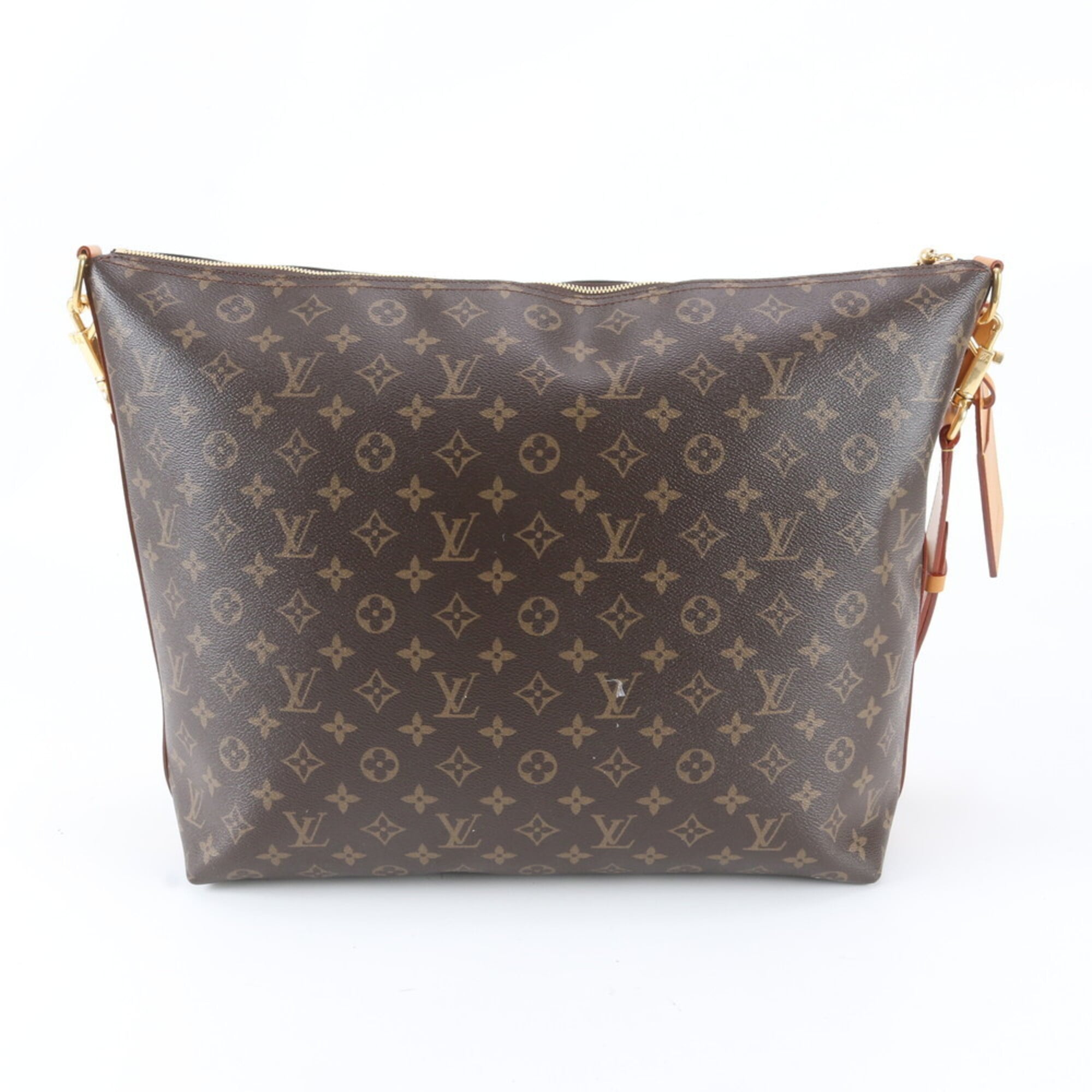 Louis Vuitton Brown Leather Coated Canvas Shoulder Bag (Pre-Owned)