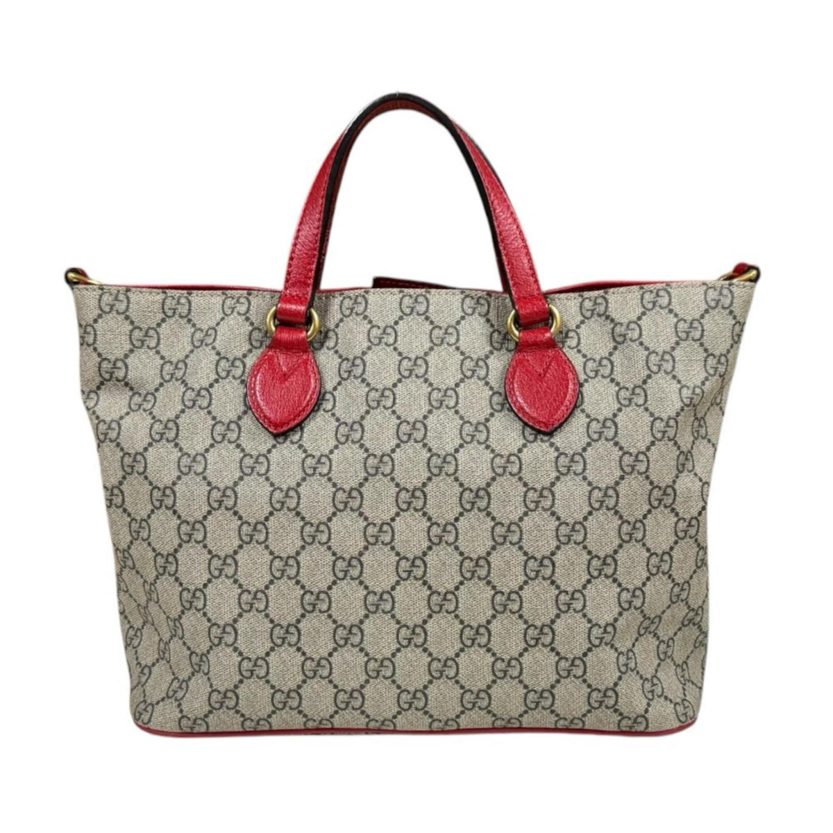 Gucci Brown Red Color Gg Supreme Canvas Shoulder Bag (Pre-Owned)