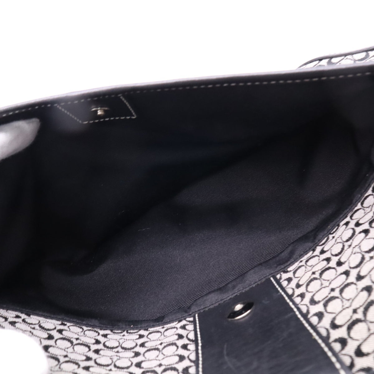 Coach Gray Navy Signature Line Handbag Shoulder Bag (Pre-Owned)