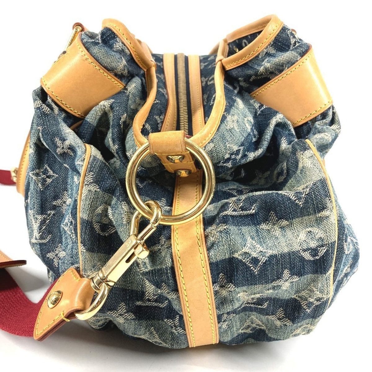 Louis Vuitton Blue Monogram Denim Handbag Shoulder Bag (Pre-Owned)