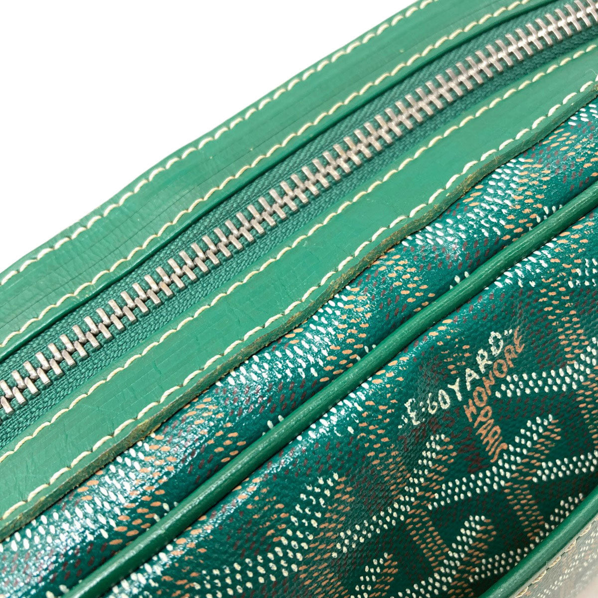 Goyard Green Coated Canvas Shoulder Bag (Pre-Owned)