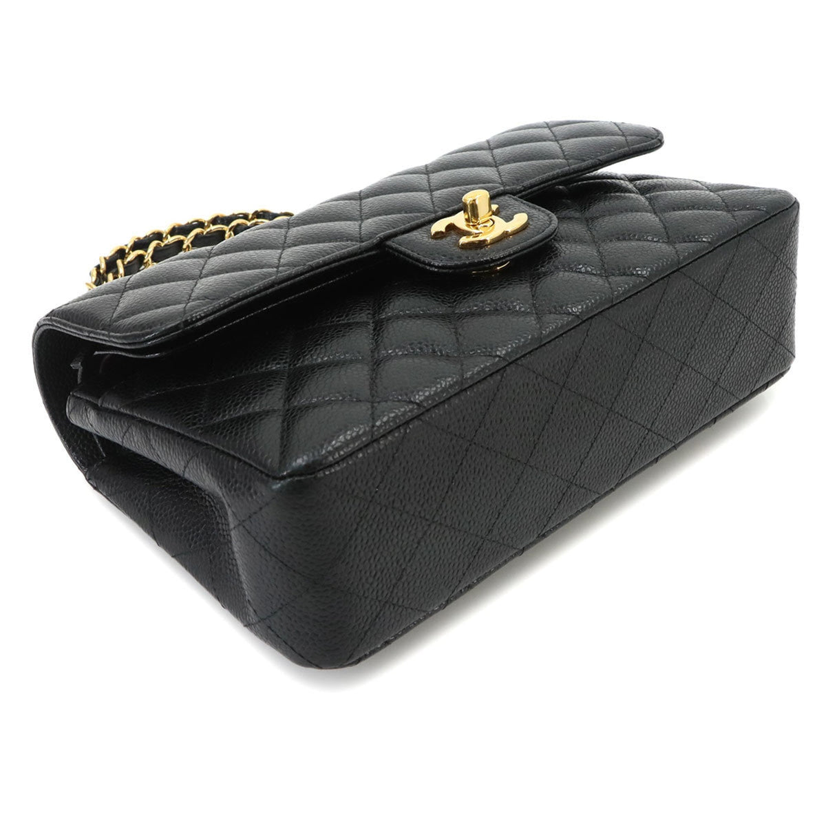 Chanel Black Grained Calfskin Handbag Shoulder Bag (Pre-Owned)
