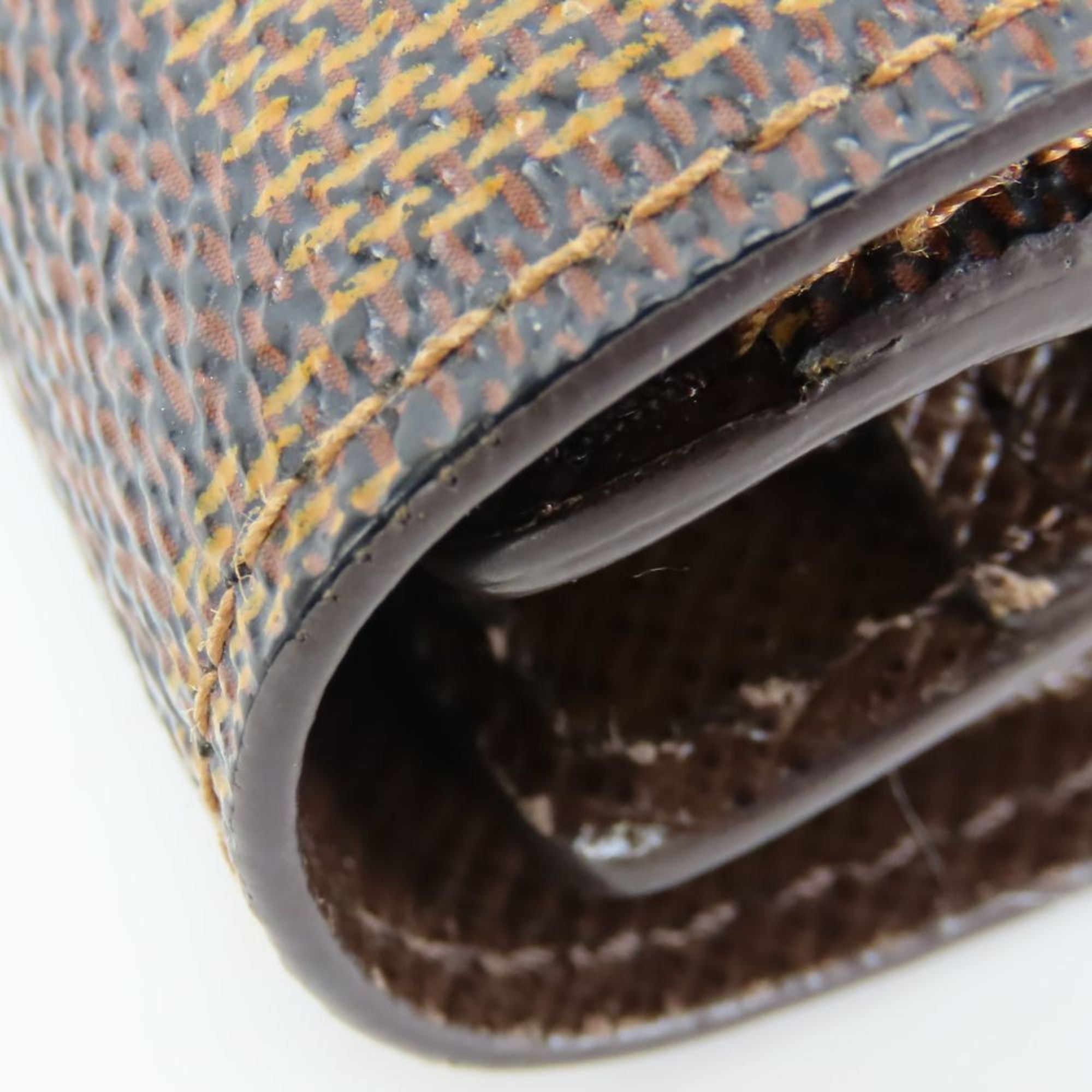 Louis Vuitton Brown Damier Canvas Ebene Damier Canvas Wallet (Tri-Fold) (Pre-Owned)