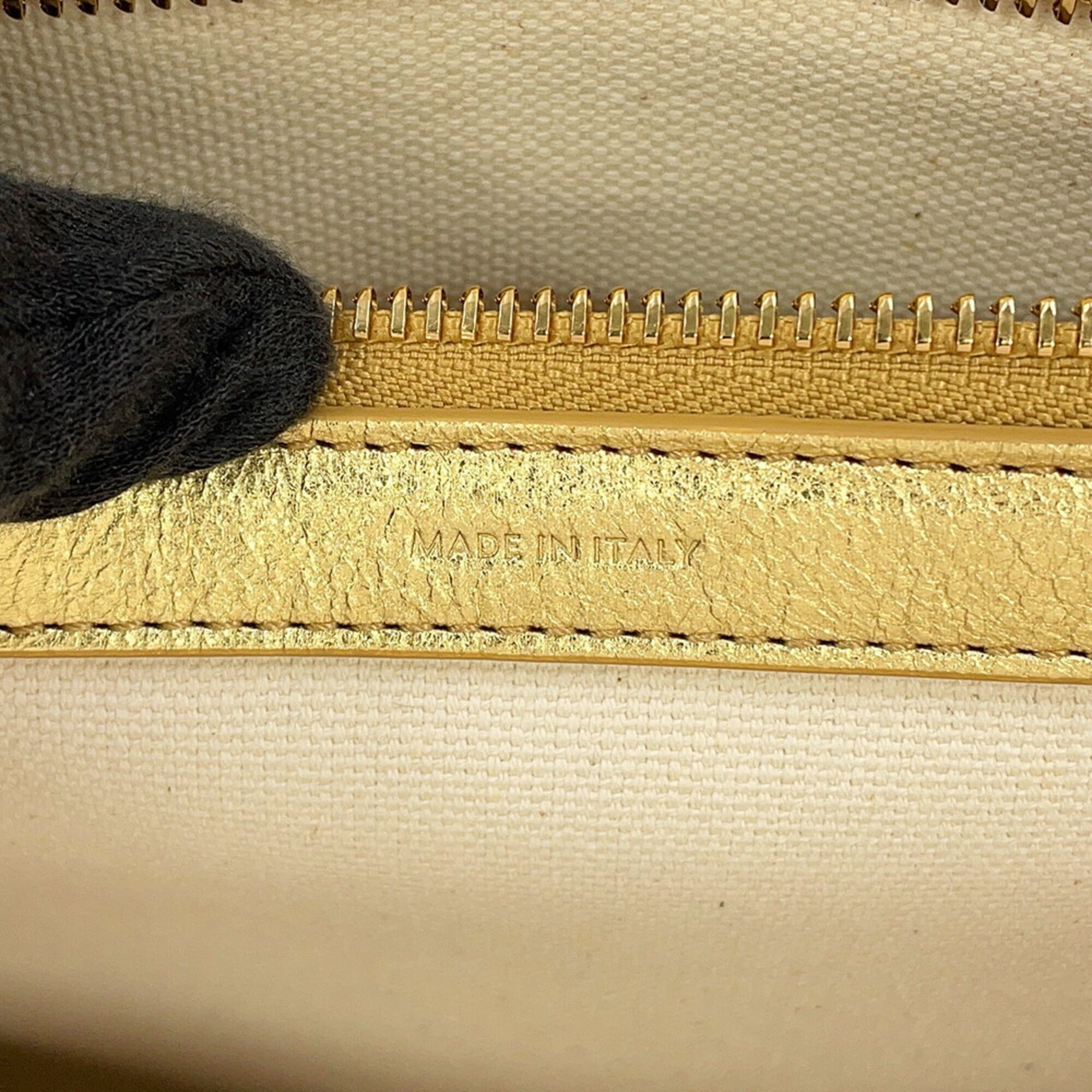 Celine Ivory Leather Canvas Handbag Tote Bag (Pre-Owned)