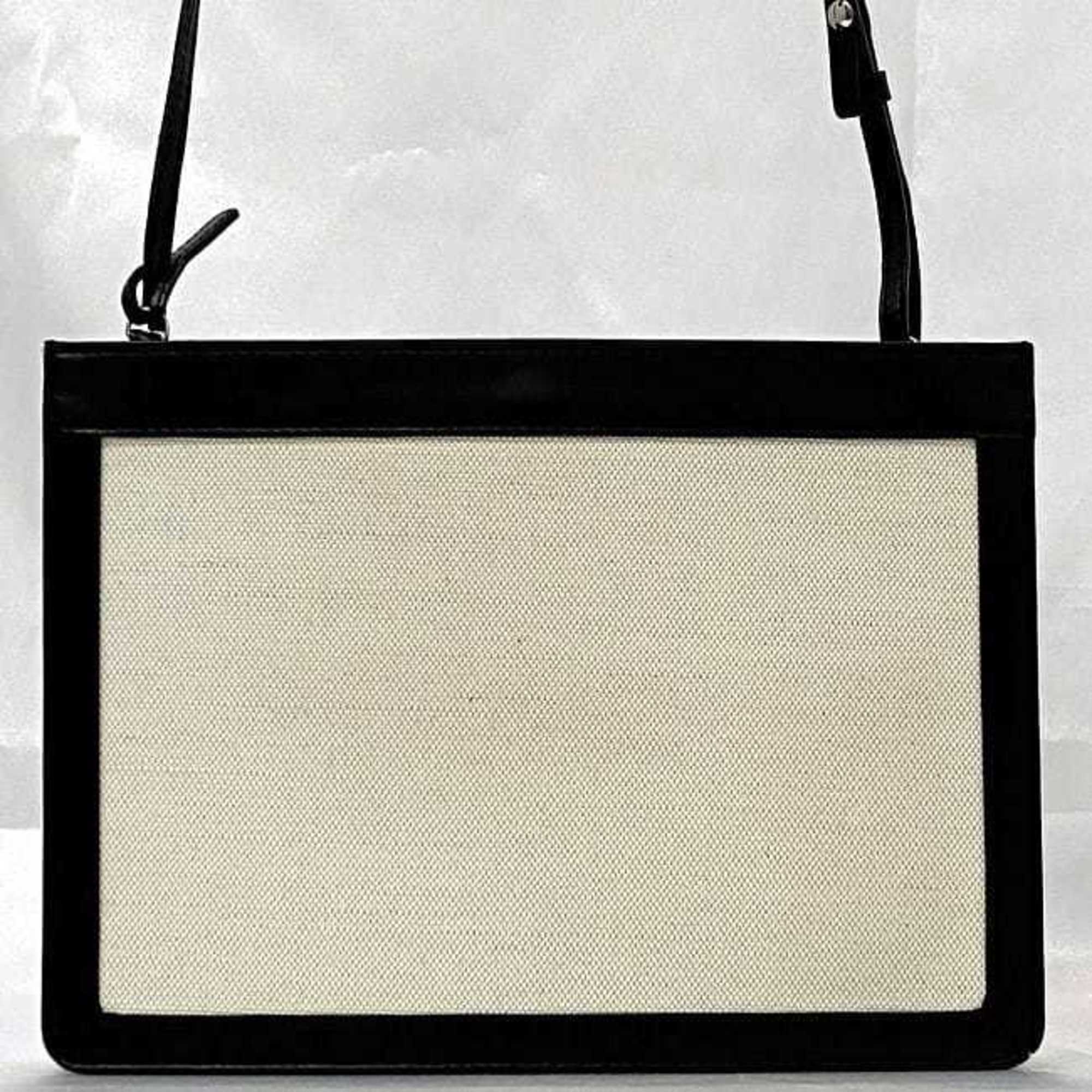 Balenciaga Black White Canvas Shoulder Bag (Pre-Owned)