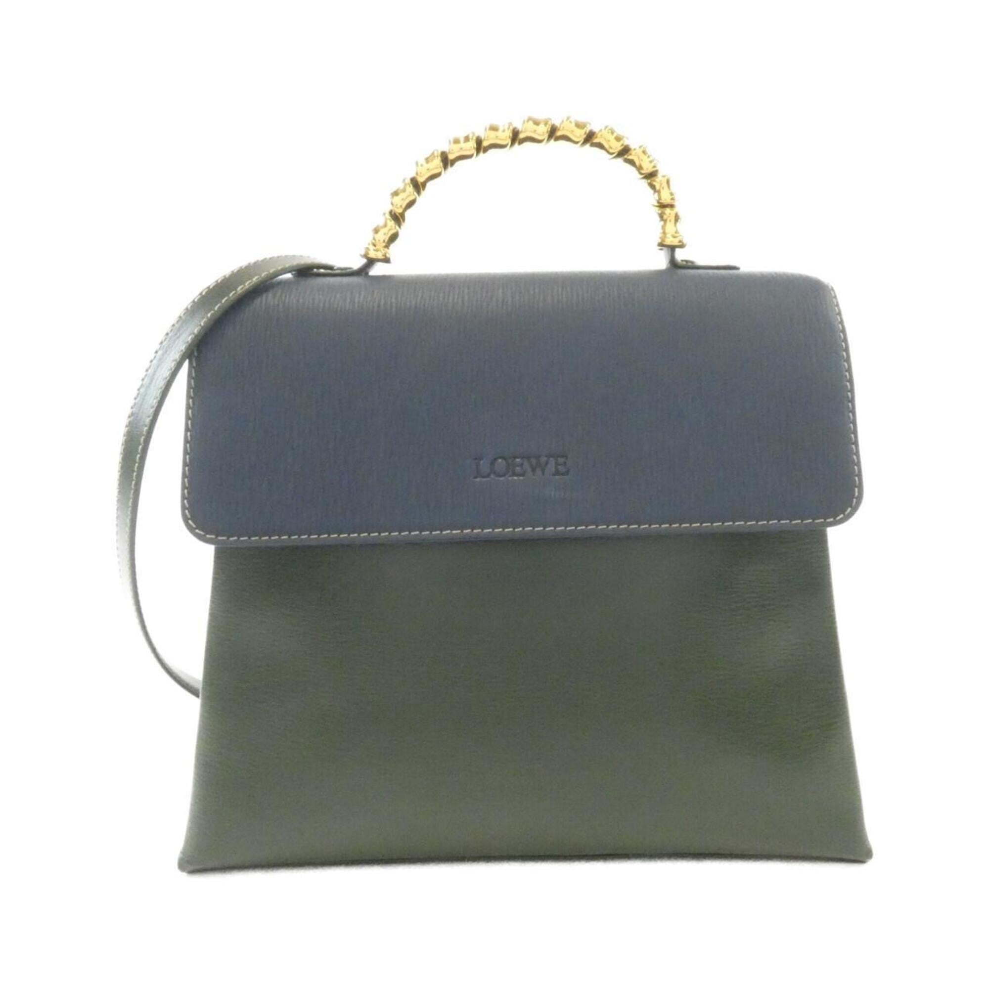 Loewe Blue Green Leather Handbag (Pre-Owned)