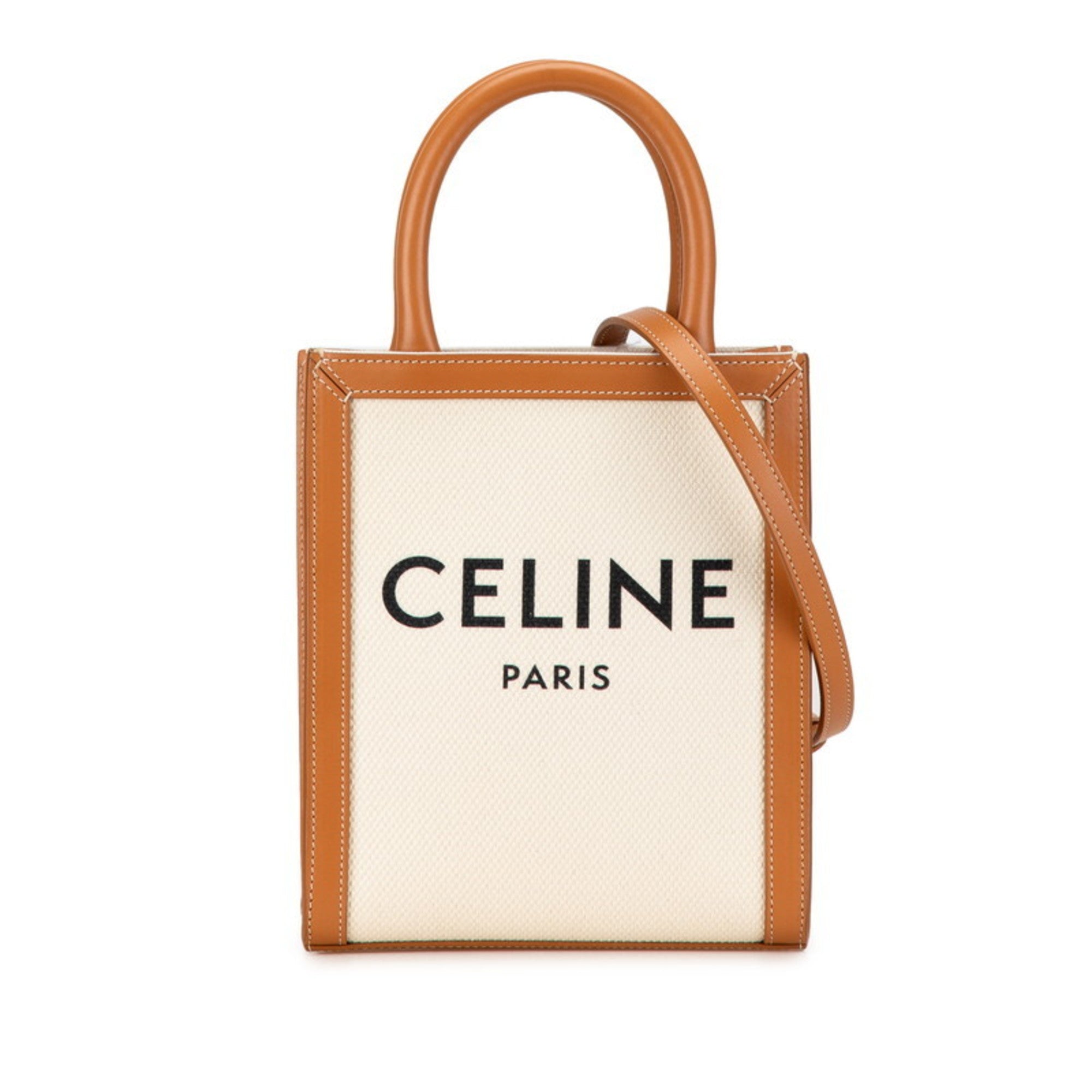 Celine Canvas Leather Handbag Shoulder Bag (Pre-Owned)