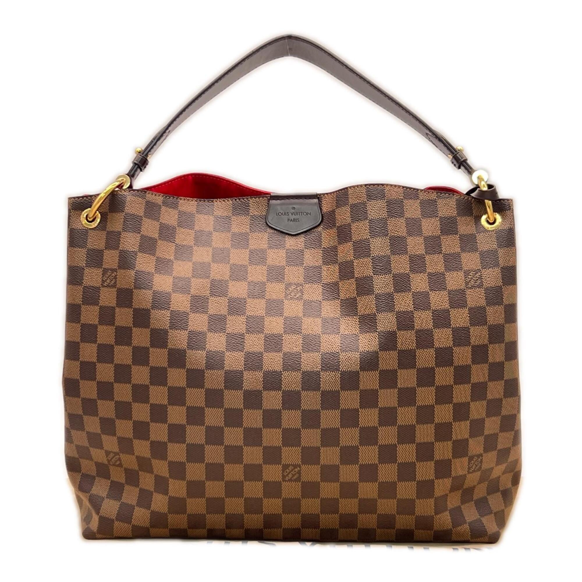 Louis Vuitton Beige Brown Coated Canvas Leather Handbag (Pre-Owned)