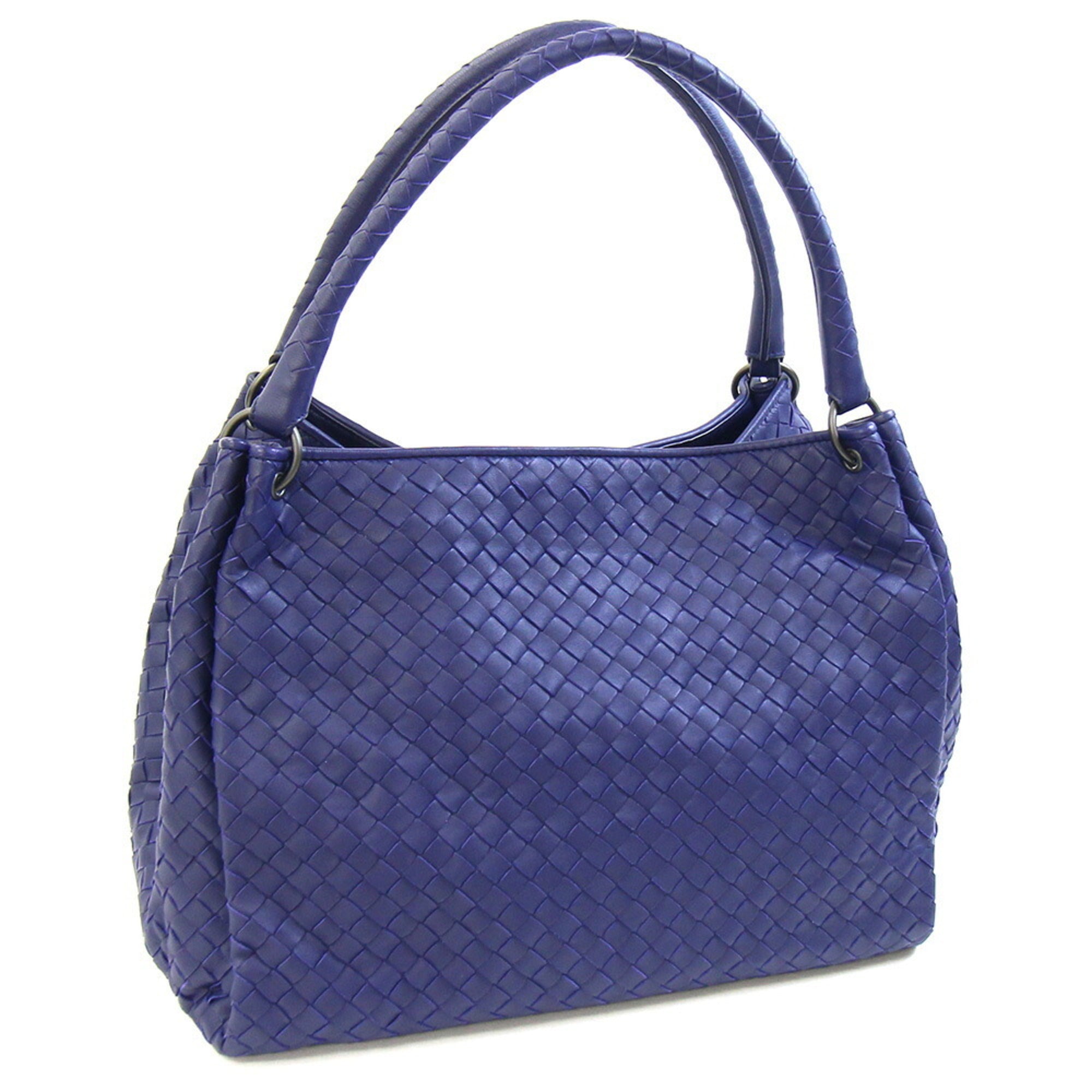 Bottega Veneta Blue Intrecciato Shoulder Bag (Pre-Owned)