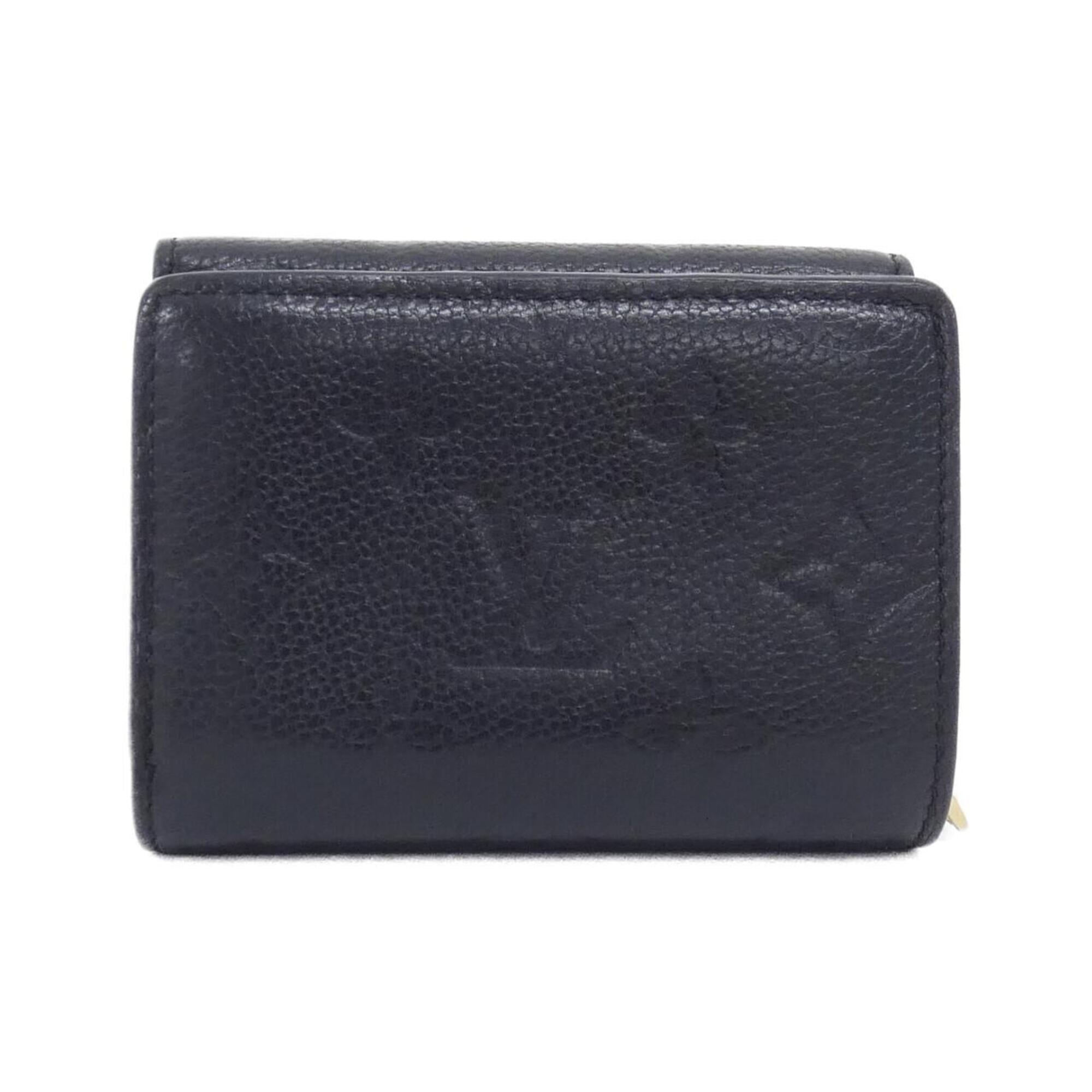 Louis Vuitton Black Leather Wallet (Tri-Fold) (Pre-Owned)