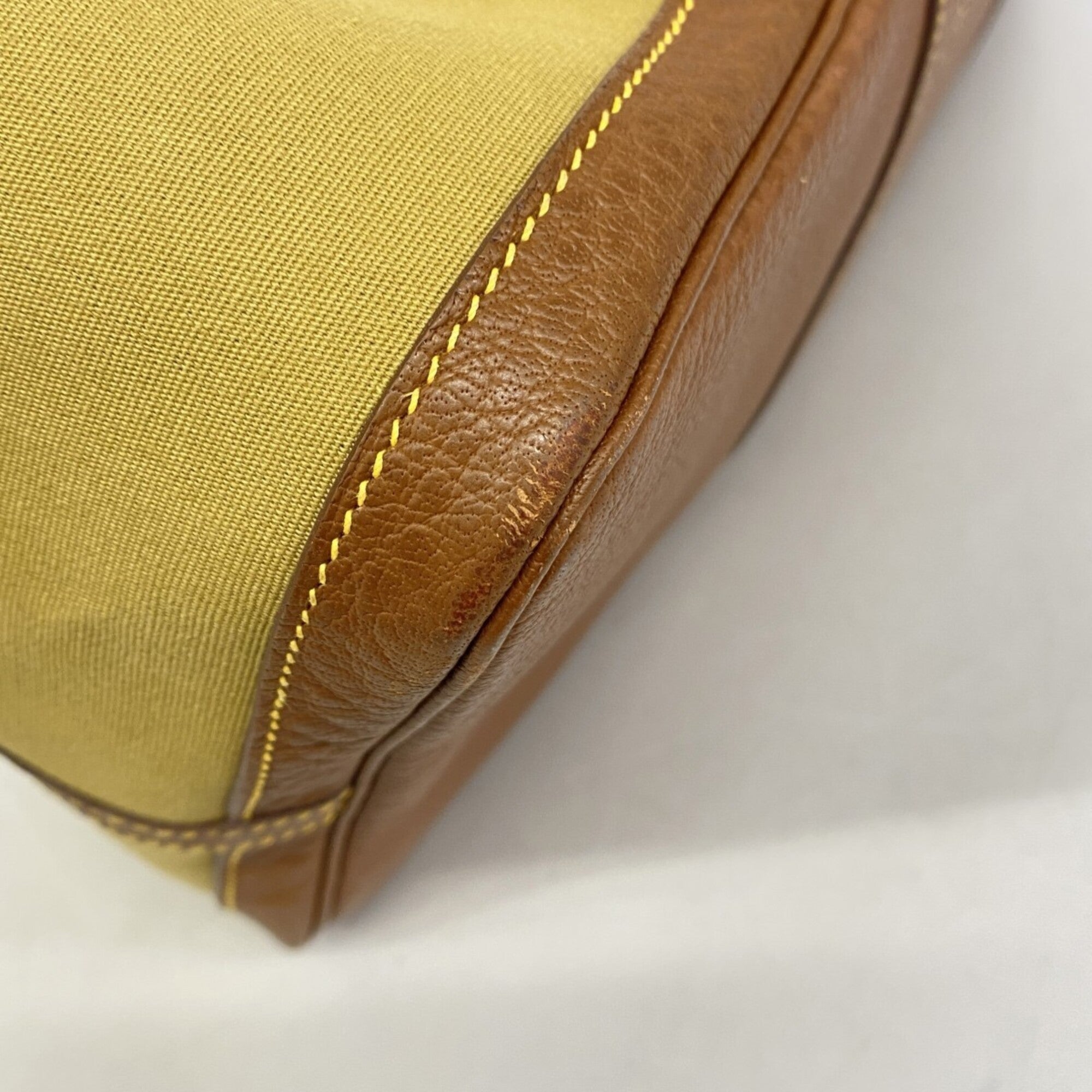 Hermes Brown Khaki Toile Officier Tote Bag (Pre-Owned)