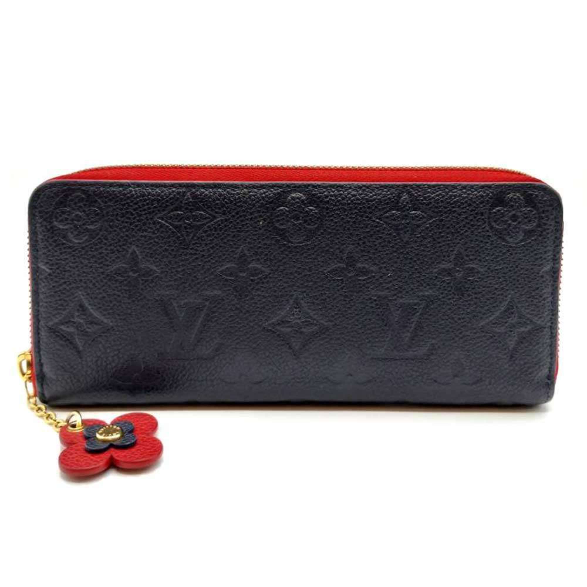 Louis Vuitton Monogram Empreinte Marine Rouge Navy Red Color Monogram Empreinte Long Wallet (Bi-Fold) (Pre-Owned)
