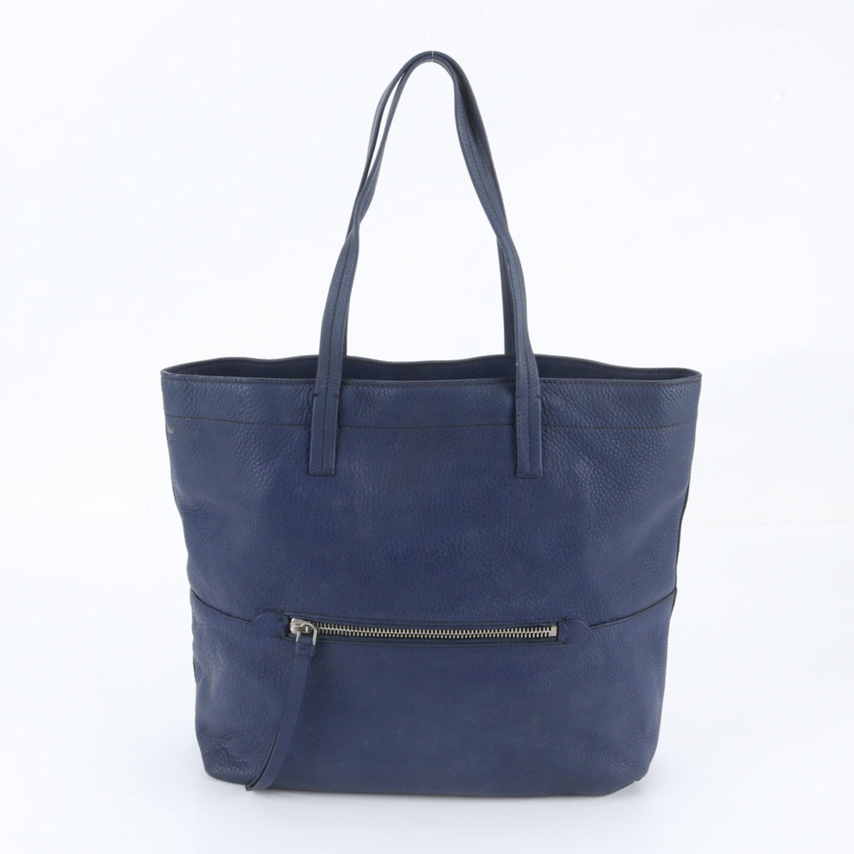 Miu Miu Navy Leather Handbag Shoulder Bag Tote Bag (Pre-Owned)
