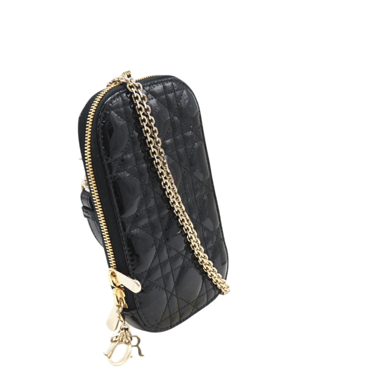 Christian Dior Lady Dior Black Leather Shoulder Bag (Pre-Owned)