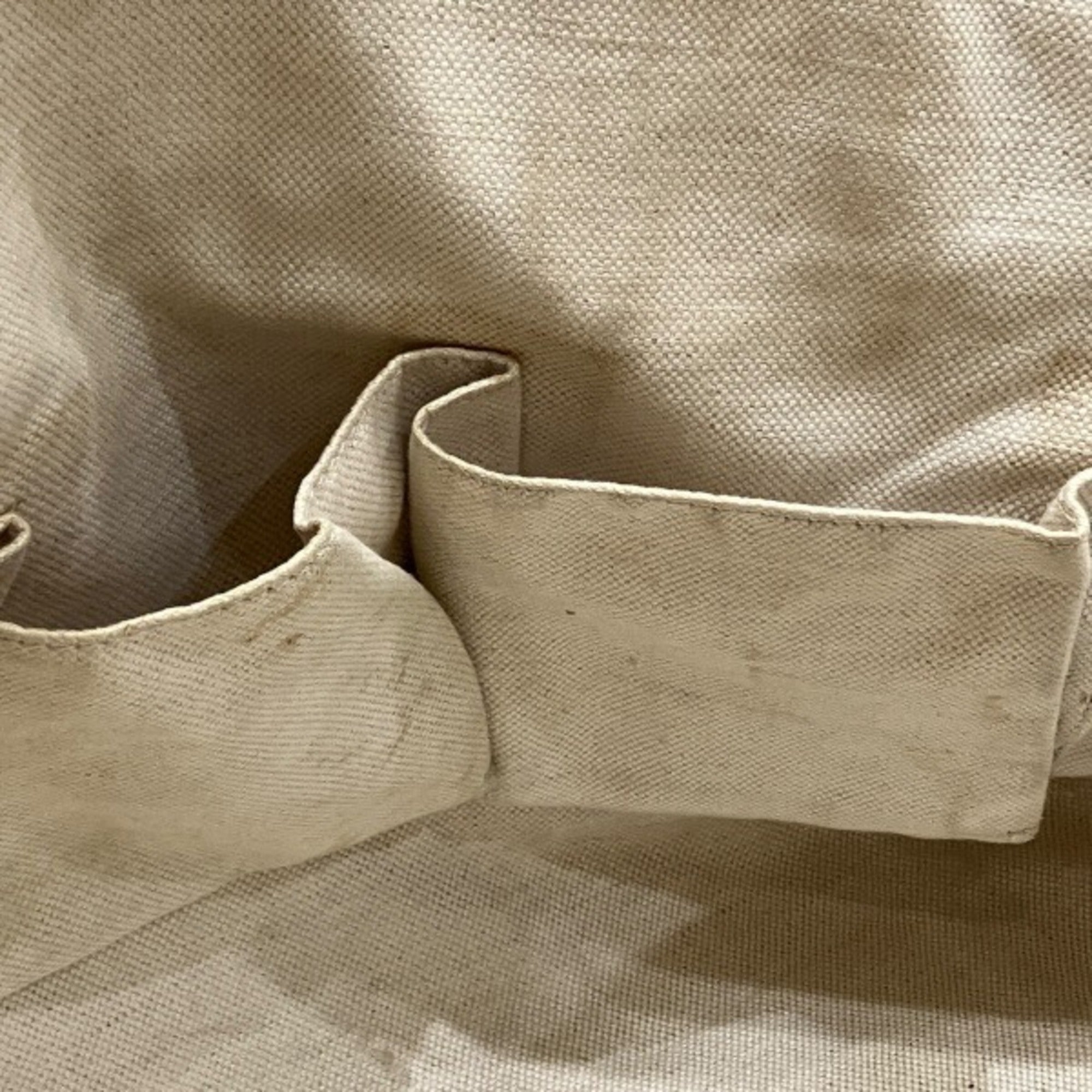 Gucci Beige White Canvas Leather Handbag Tote Bag (Pre-Owned)