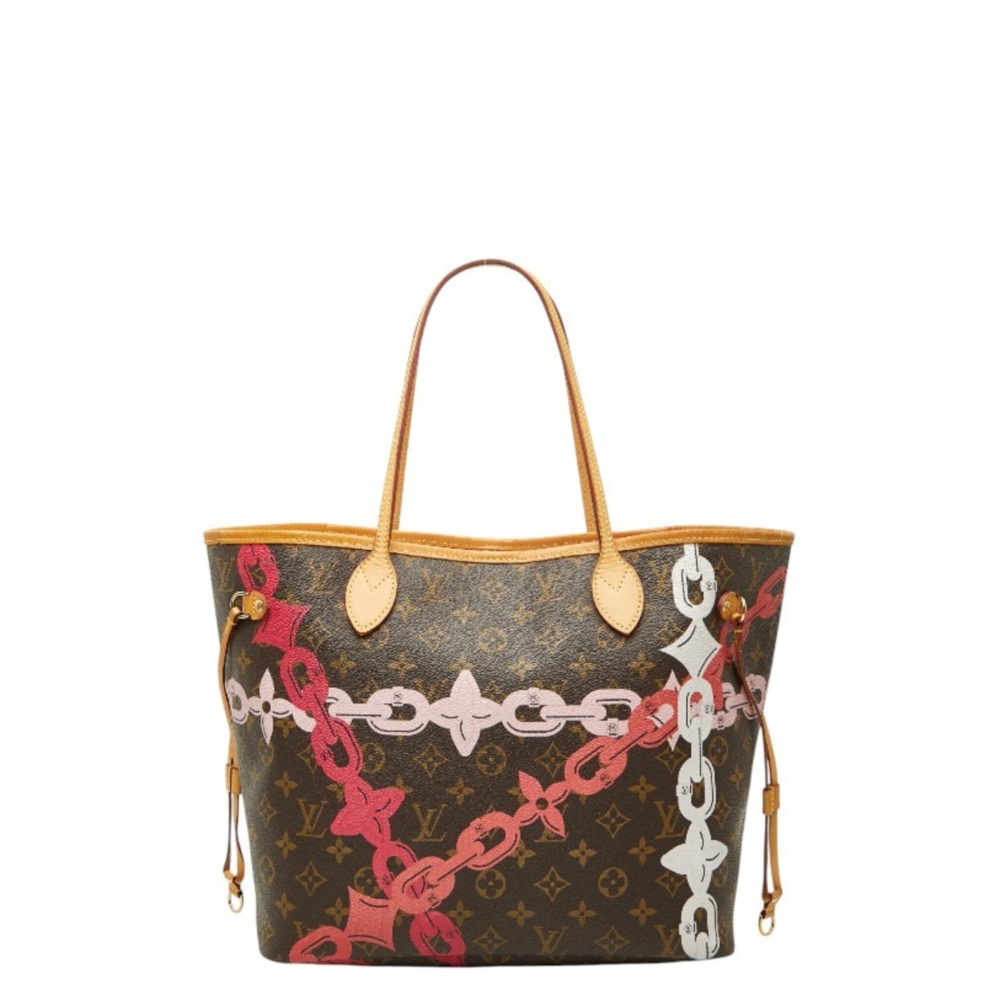 Louis Vuitton Brown Pink Pvc Leather Pouch Shoulder Bag Tote Bag (Pre-Owned)