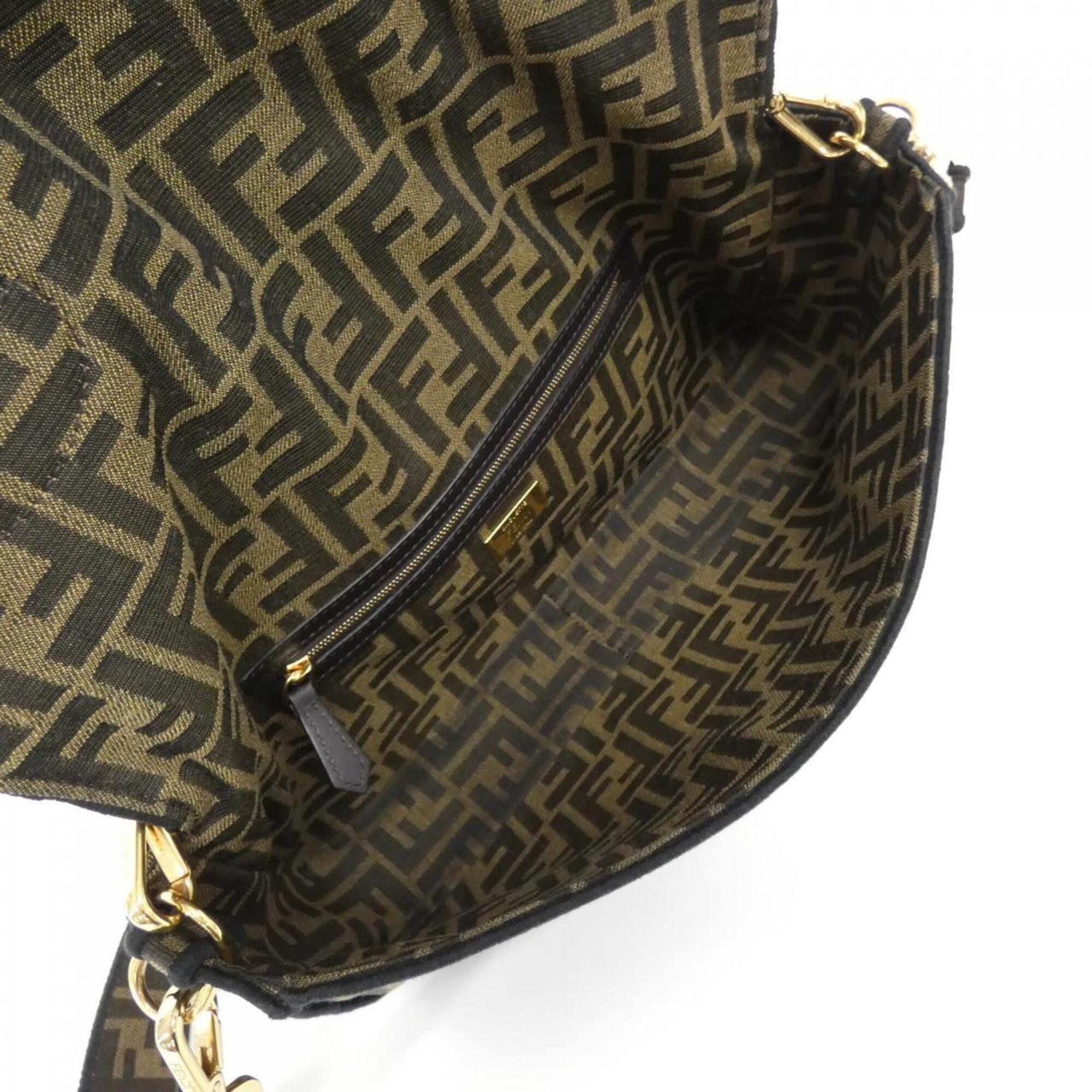 Fendi Brown Multi-Color Nylon Shoulder Bag (Pre-Owned)