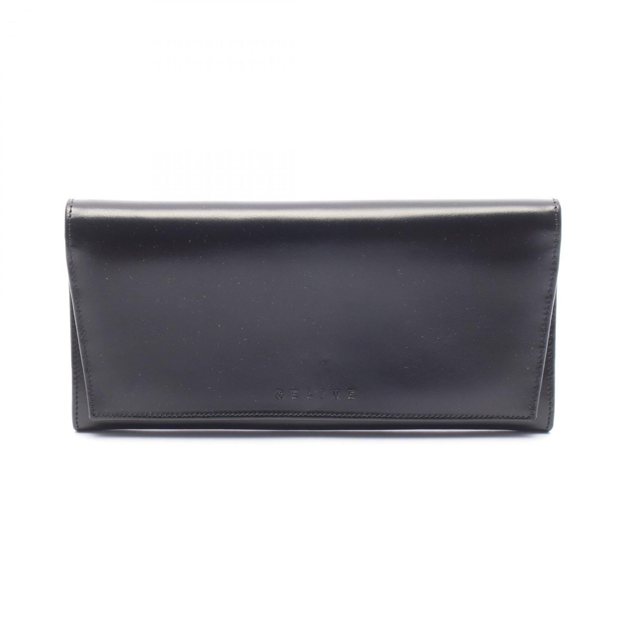 Celine Black Leather Long Wallet (Bi-Fold) (Pre-Owned)