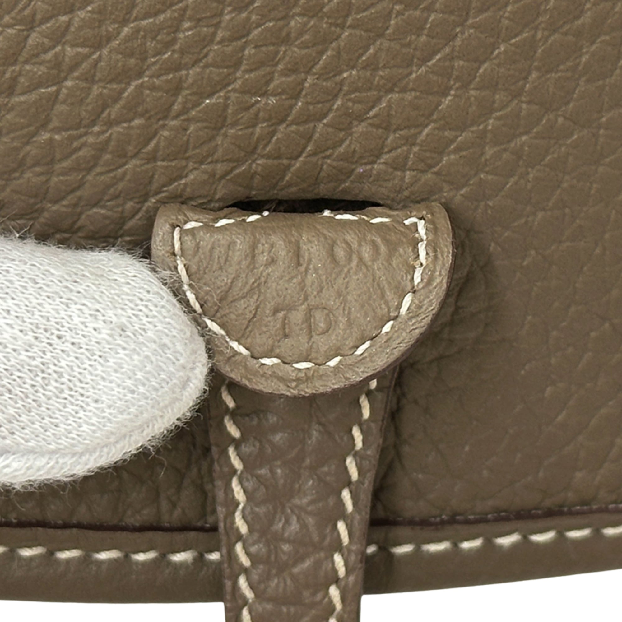 Hermes Etoupe Gray Gray Navy Taurillon Clemence Leather Handbag Shoulder Bag (Pre-Owned)